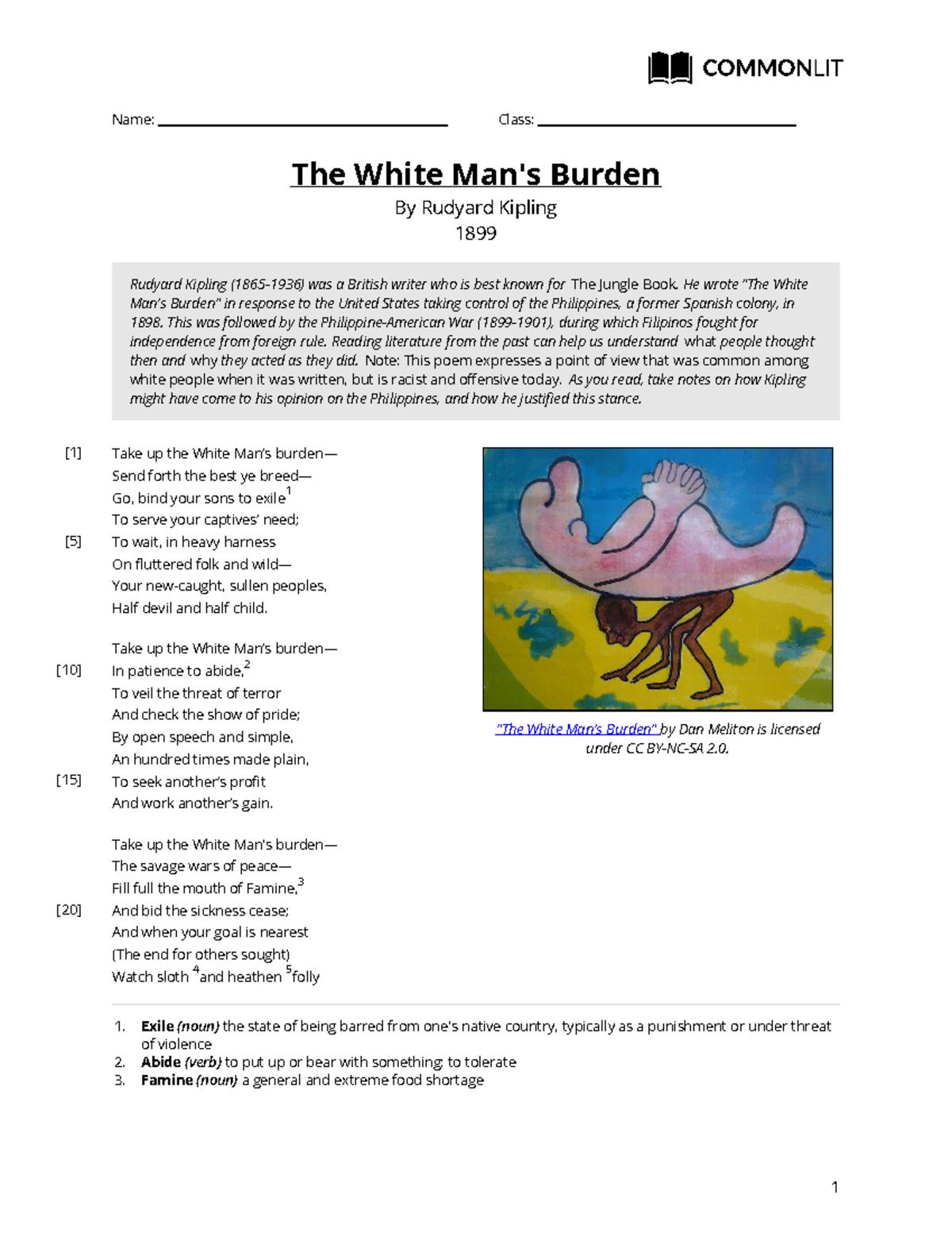 Things Fall Apart Poem & Text Dependent Questions Name Class "The White Man's Studocu