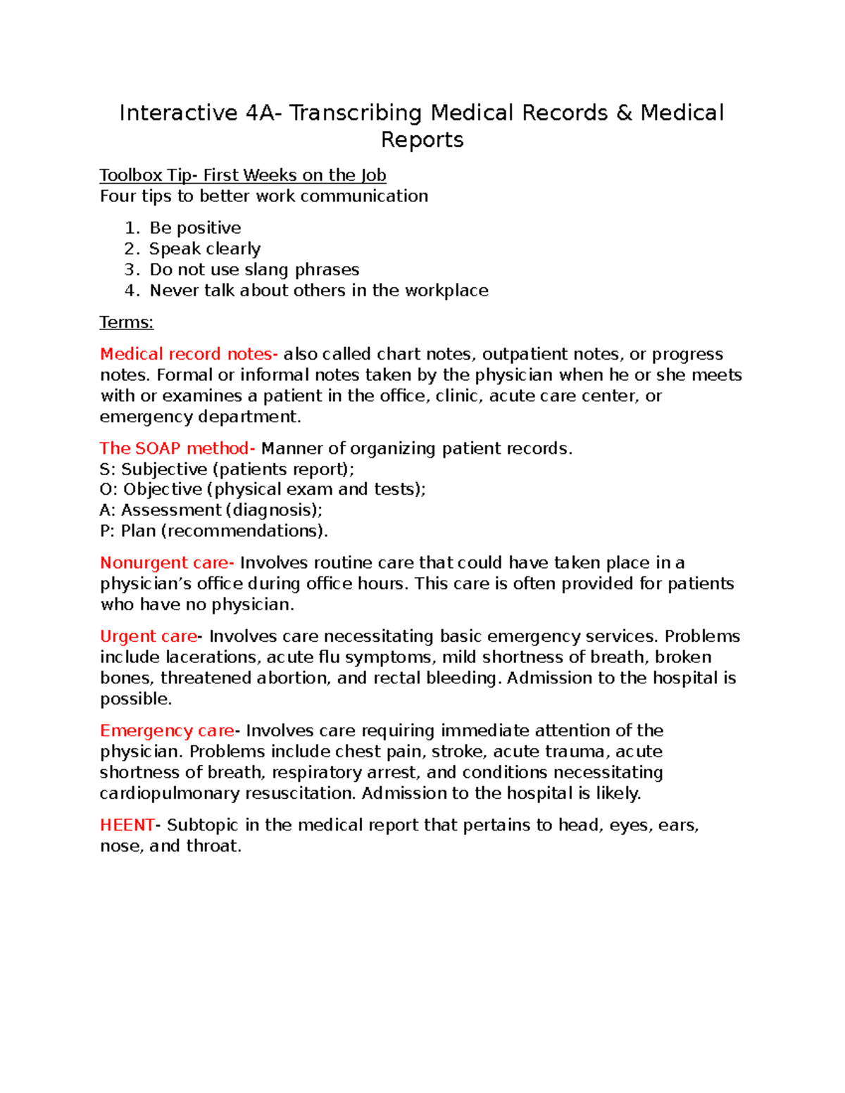 ME1750Interactive 4A Interactive 4A Transcribing Medical Records