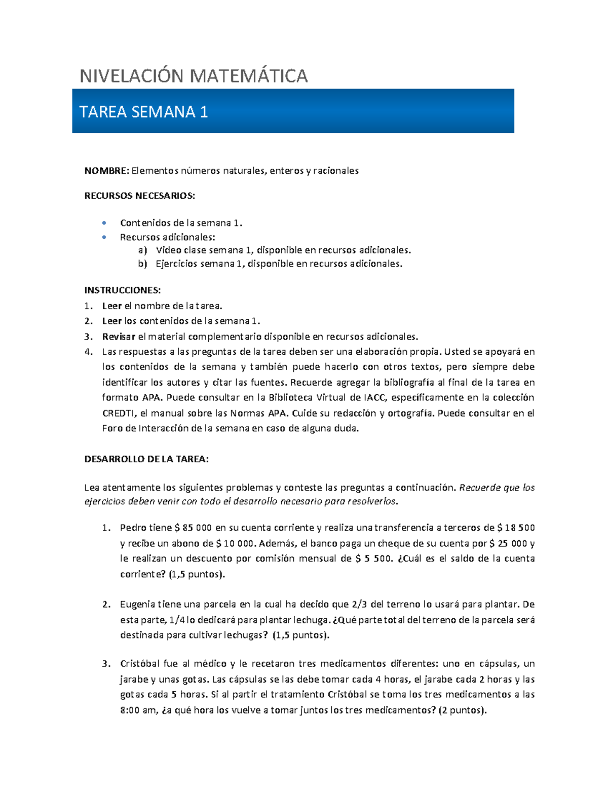 S1 Tarea SET A Nivma 1102 - NOMBRE: Elementos Números Naturales ...