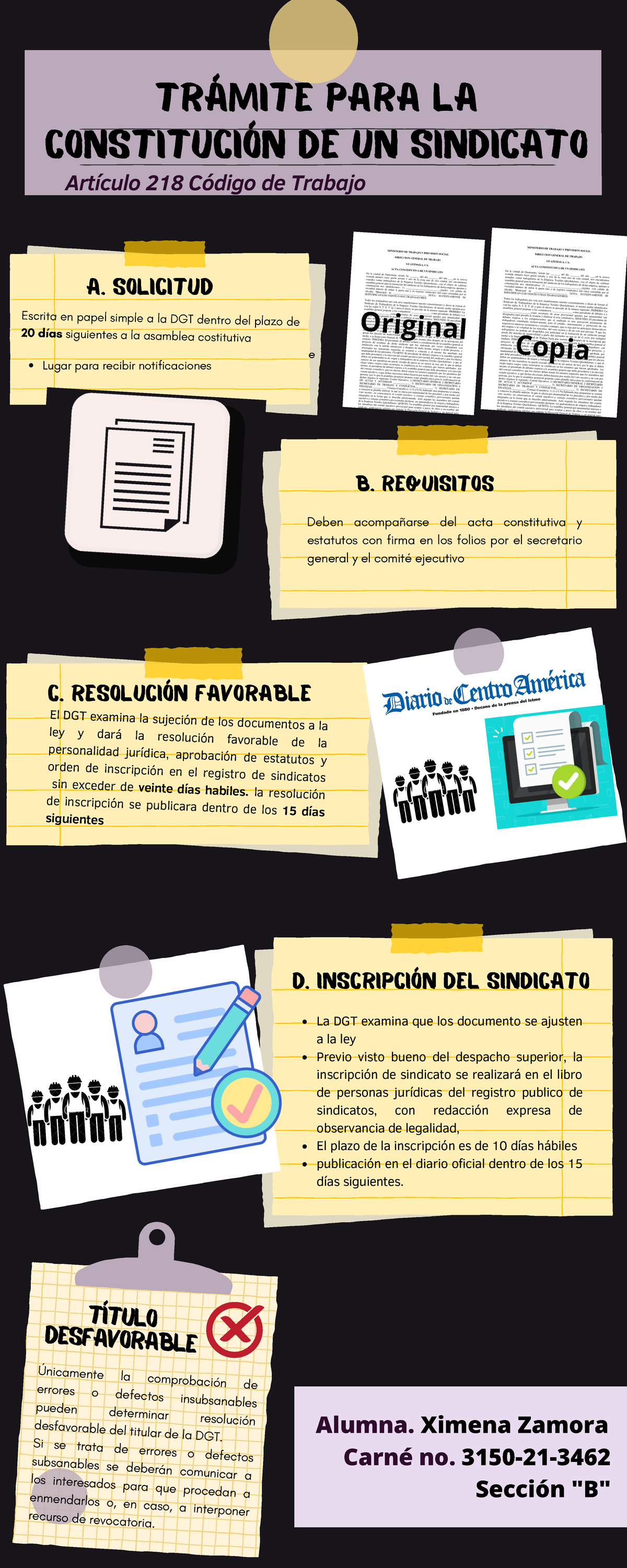 Trámite para la constitución de un sindicato - A. SOLICITUD B ...