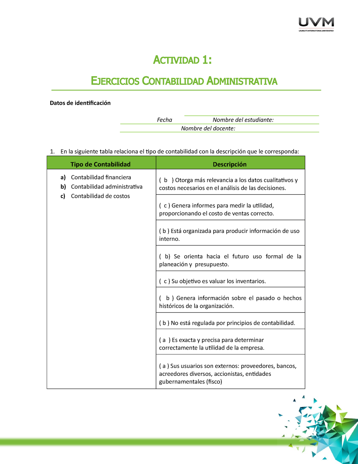 Actividad 1 De Contabilidad Administrativa Blackboard - ACTIVIDAD 1 ...