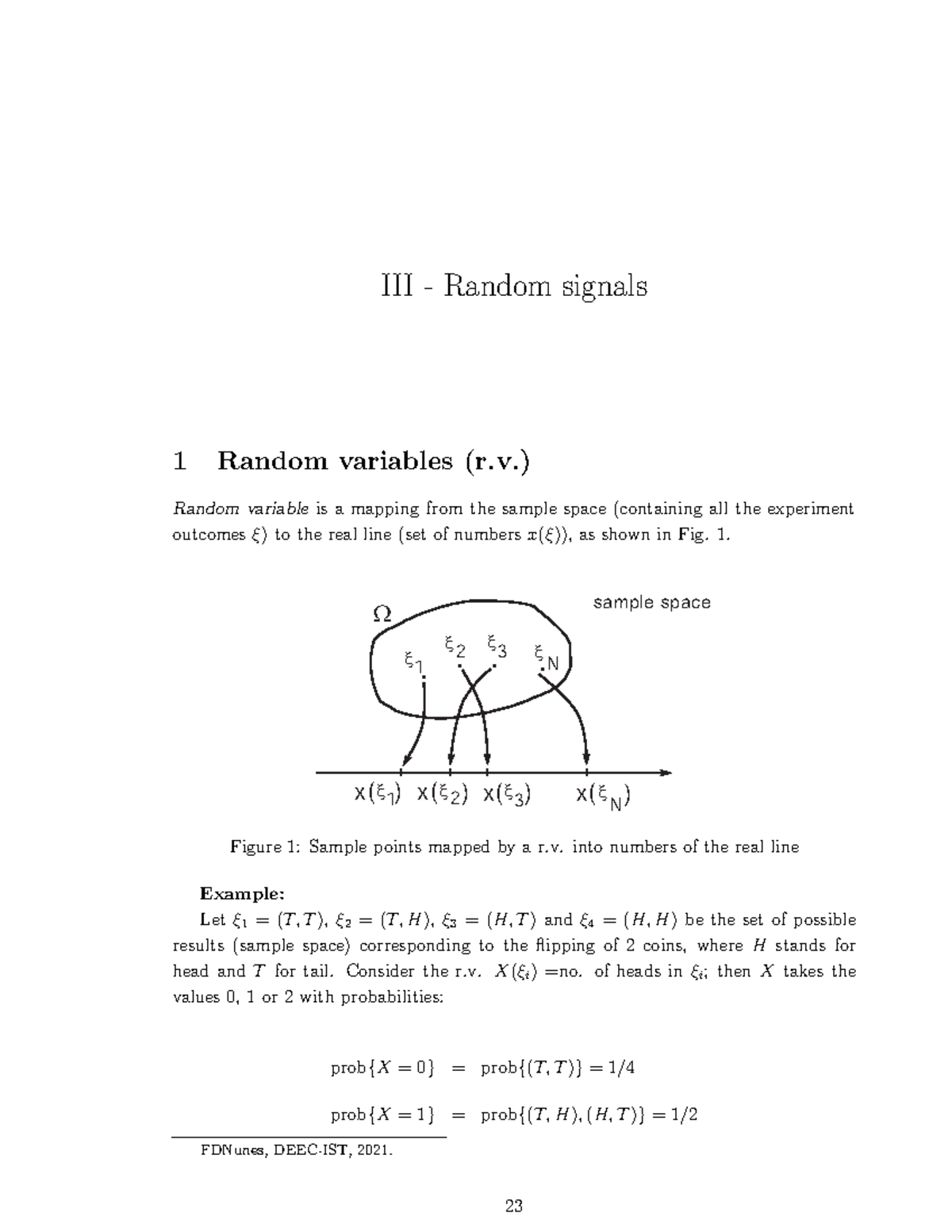 Telecommunications Fundamentals Lecture Notes 3 - III - Random Signals ...