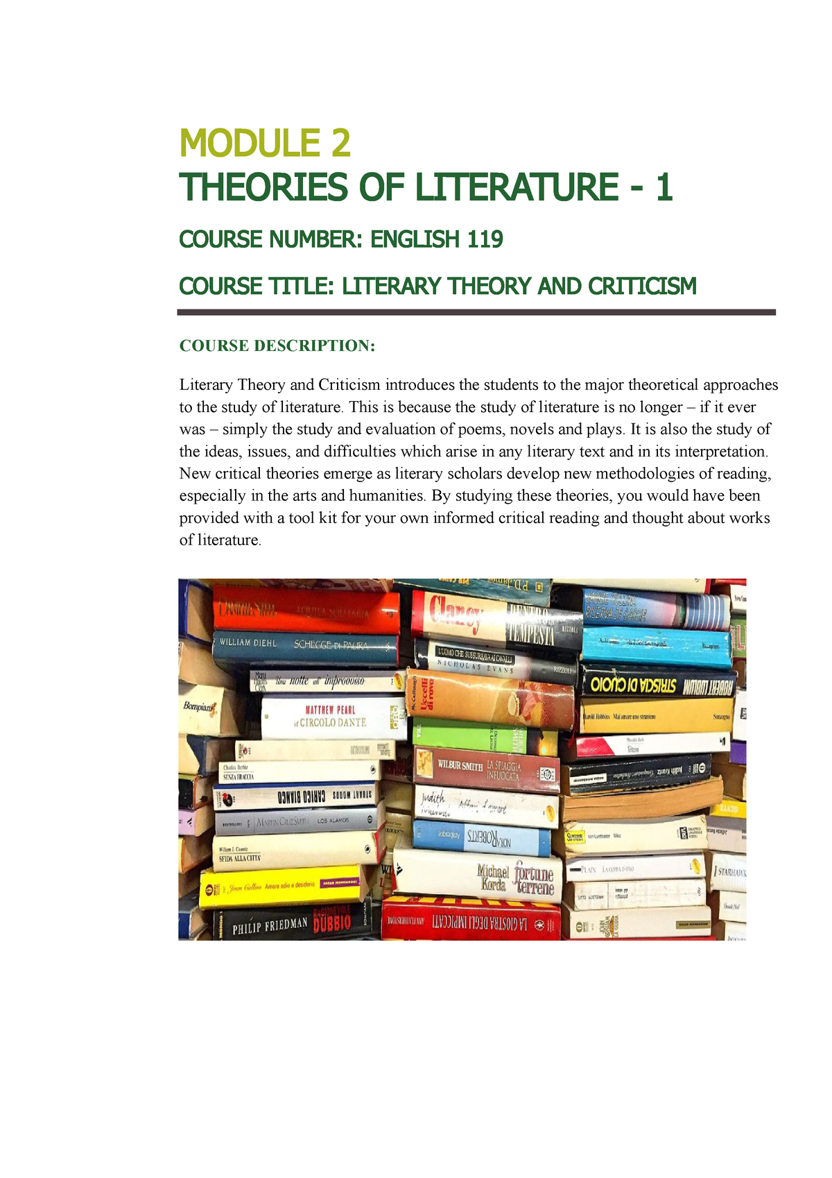 Module 2 Literary Theories 1 - The Ideas, Issues, And Difficulties ...