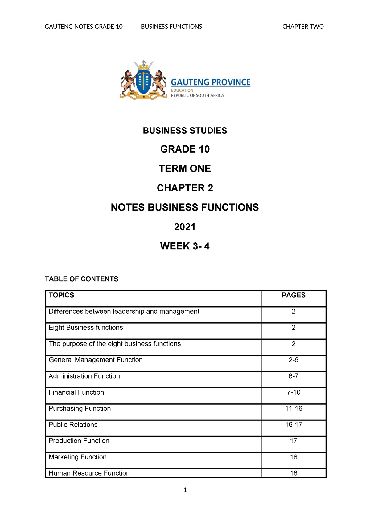 business studies grade 10 business plan notes term 3