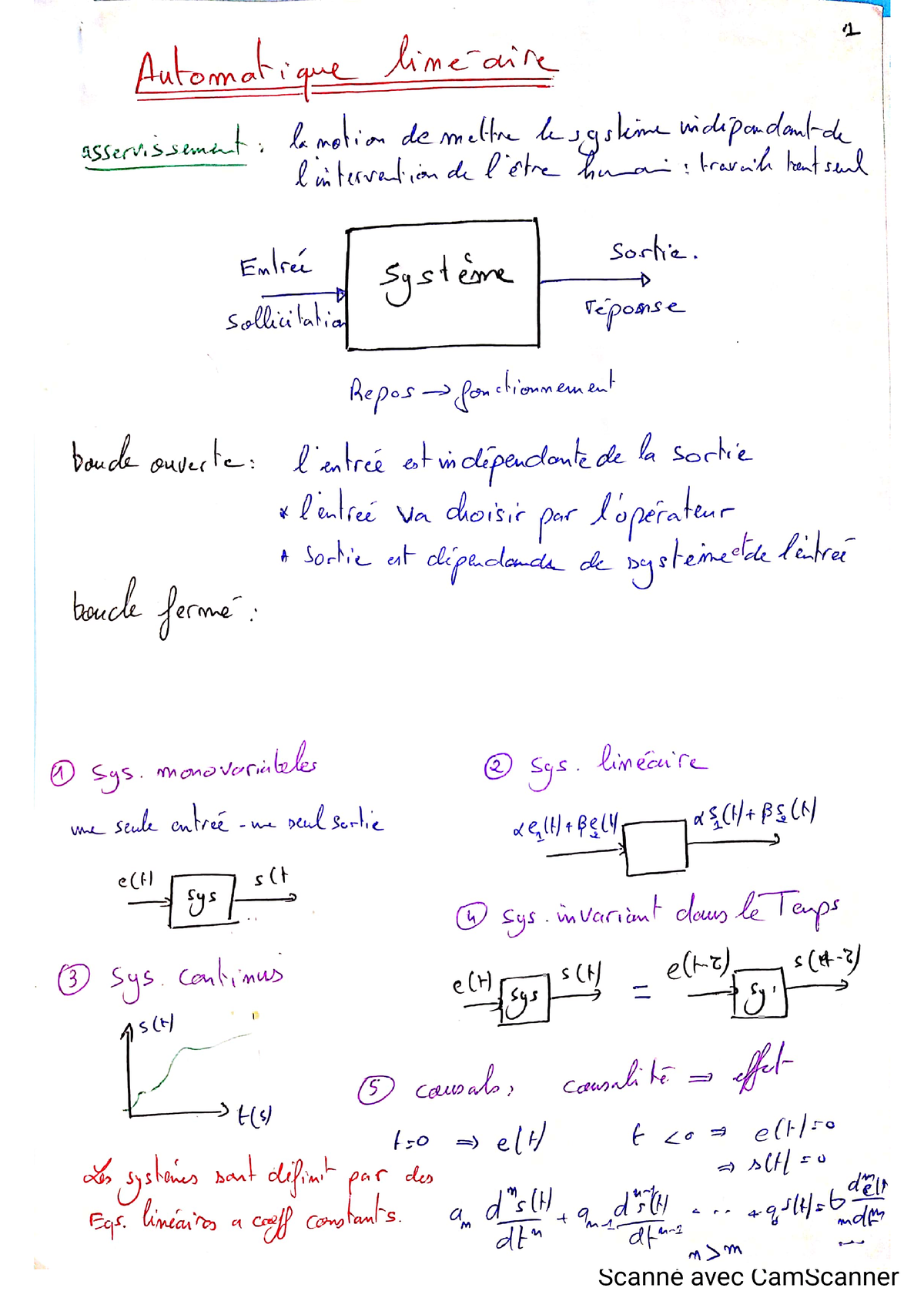 Automatique Linéaire-base - 1) Génie Des Systèmes Electroniques Et ...