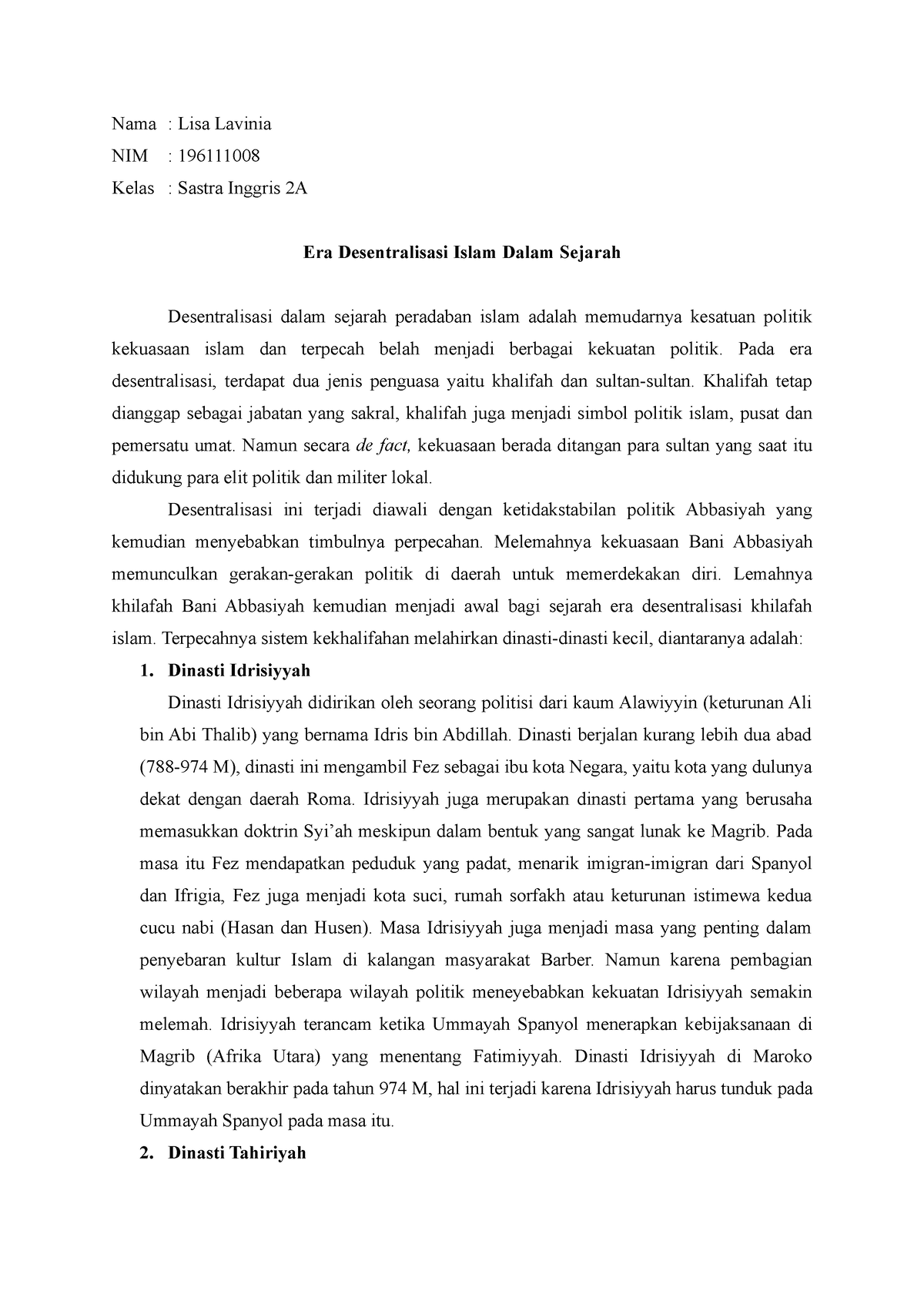 soal essay peradaban islam