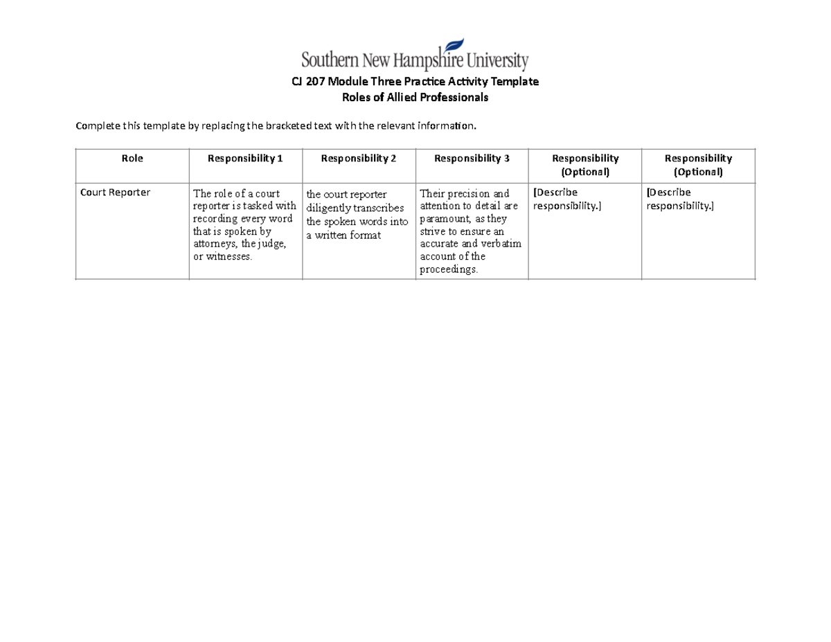 CJ-207 Practice Activity 3-1 Template - CJ 207 Module Three Prac 3 ce ...