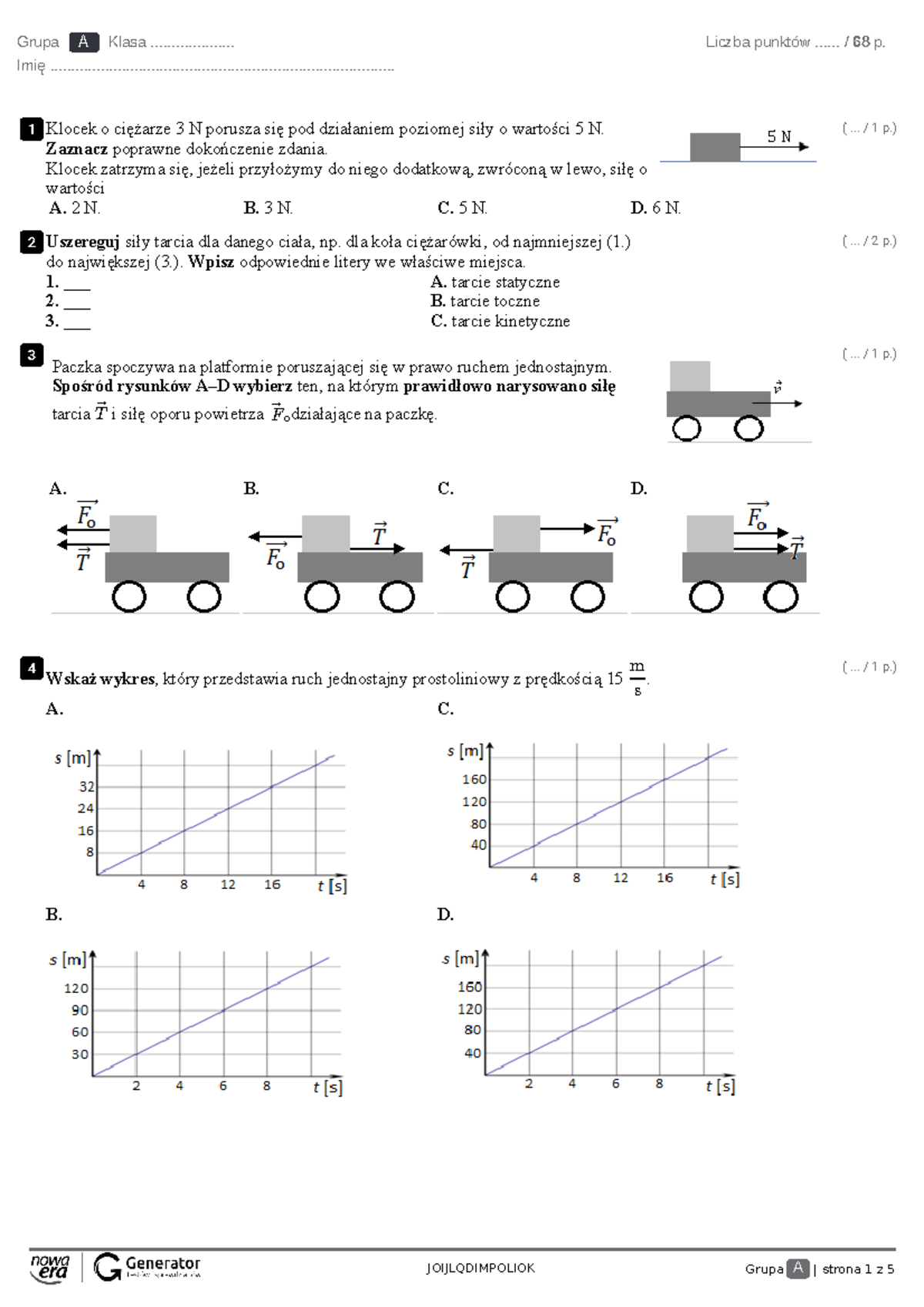 Sprawdzian Z Fizyki Kl 1 Gimnazjum www.studocu.com