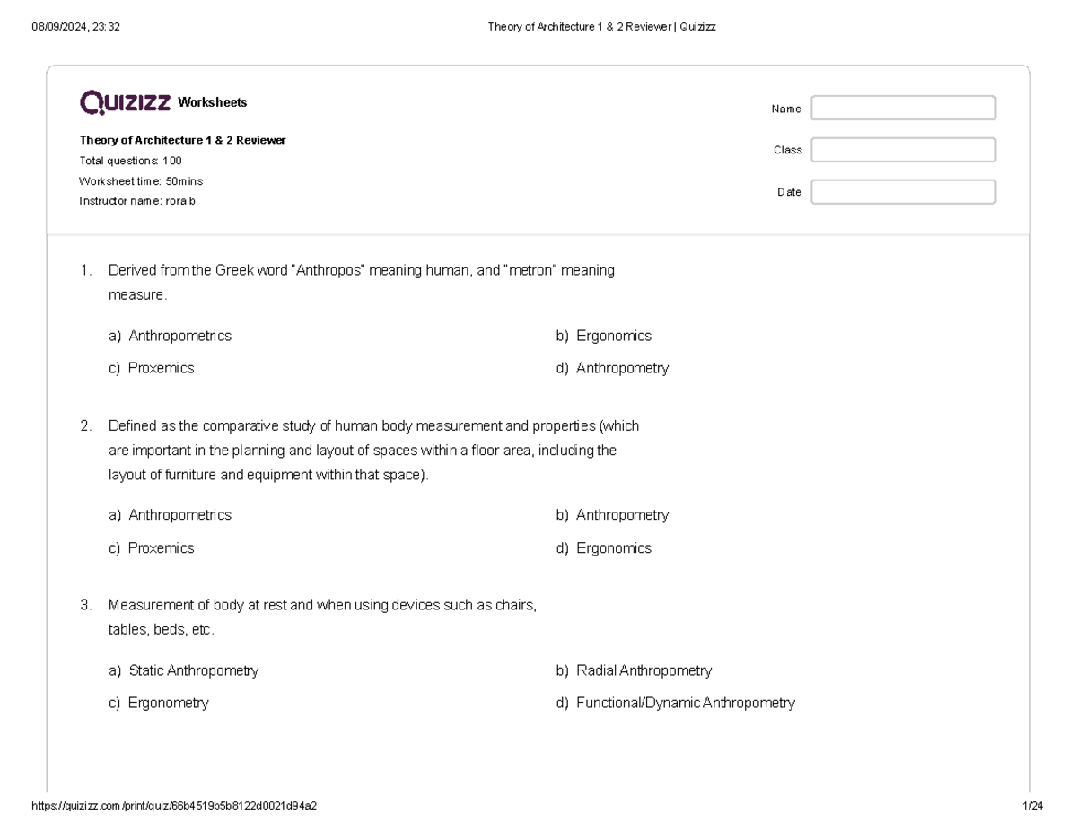 TOA 2 answer key - Reviewer with ans key - Worksheets Theory of ...