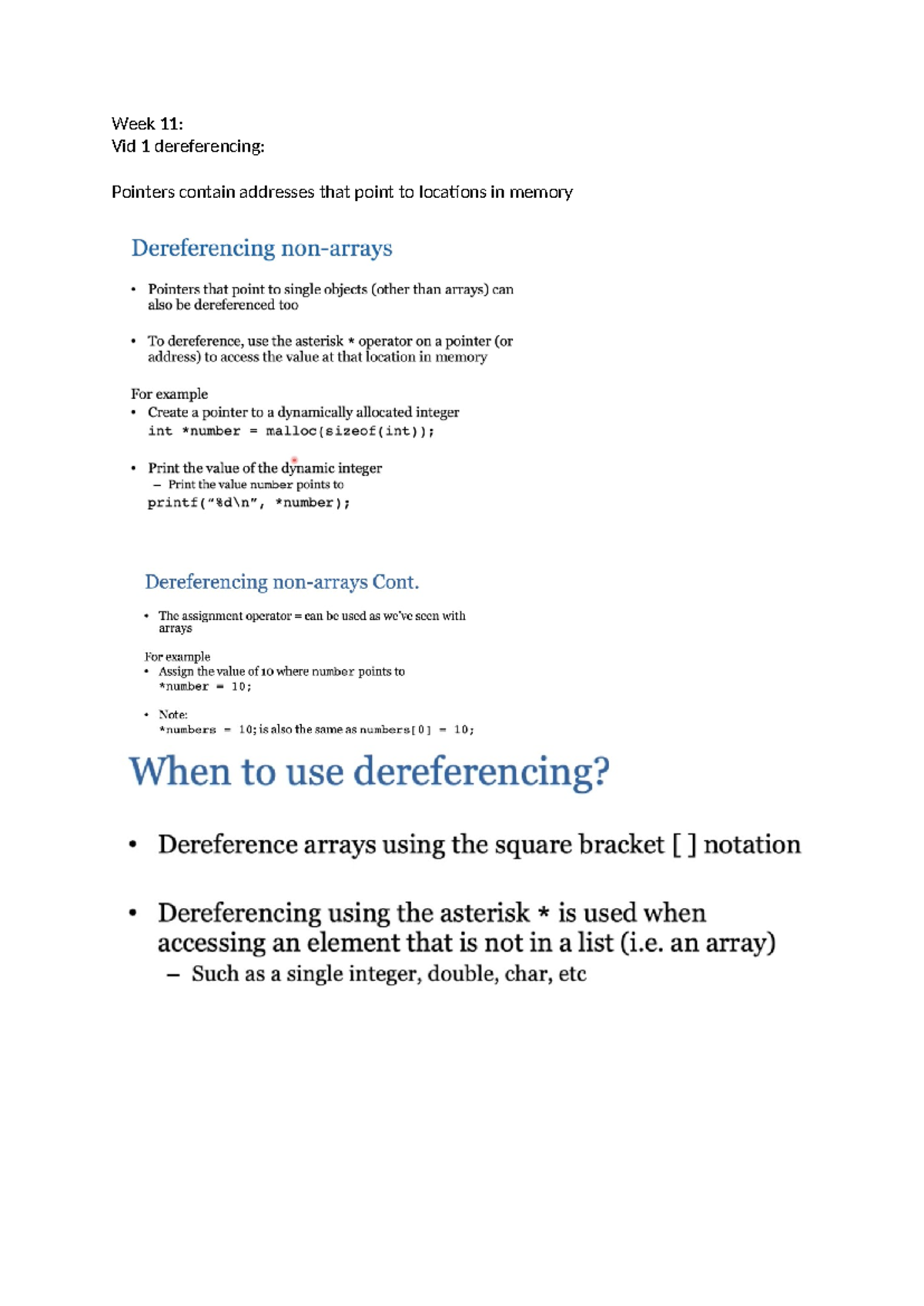 C notes - Summary C Programming, Data Structures and Algorithms ...