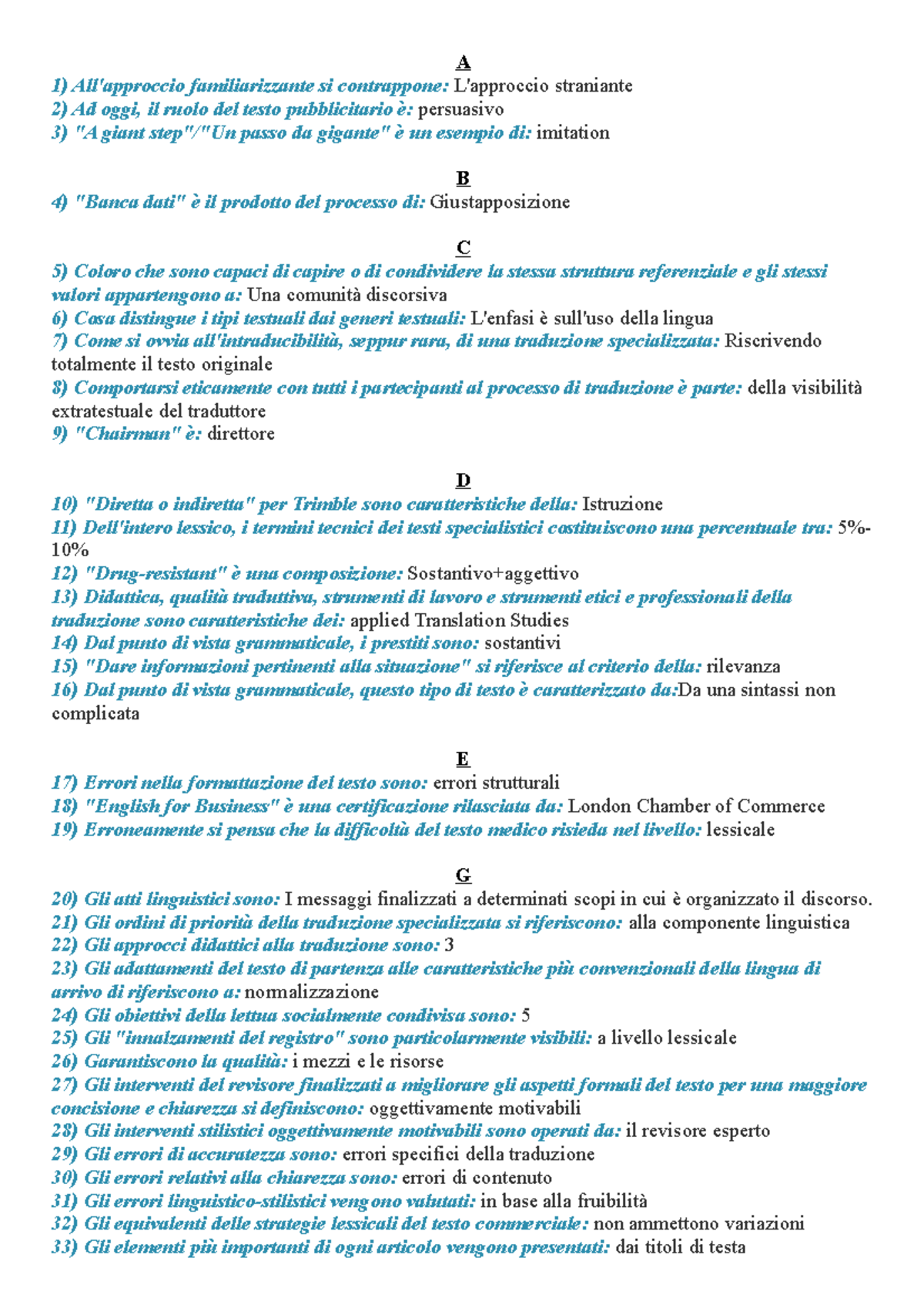 LE DOMANDE E RISPOSTE PIU' FREQUENTI DELL'ESAME DI LINGUA INGLESE 3 L ...