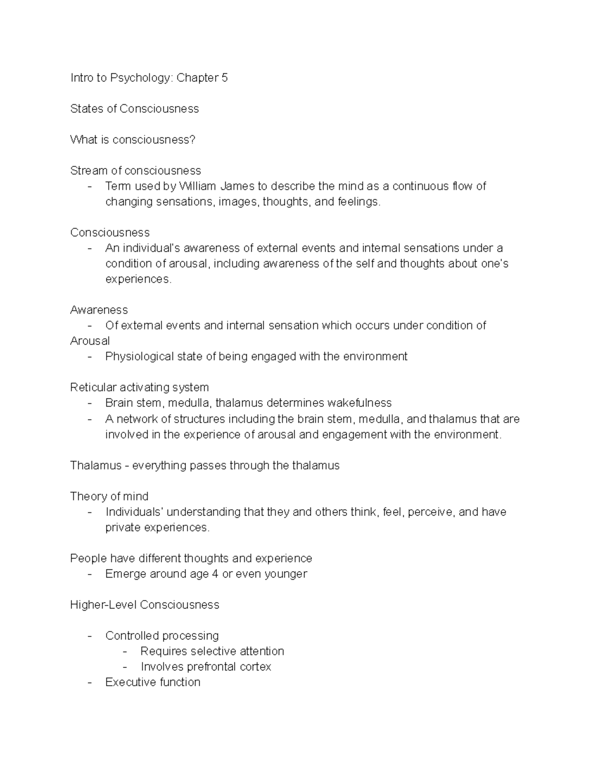 What Is Consciousness? - Intro To Psychology: Chapter 5 States Of ...