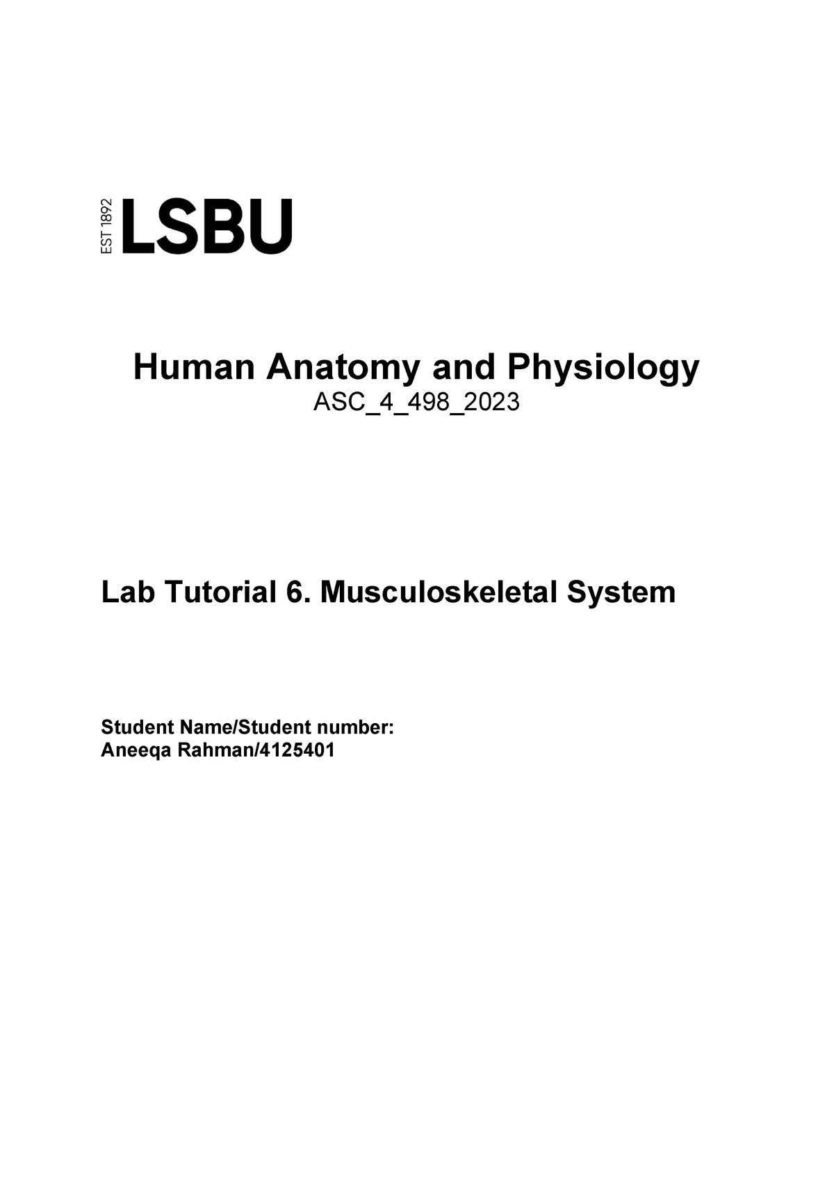 musculo-skeletal system TUTORIAL Q&A - Human Anatomy and Physiology ASC ...