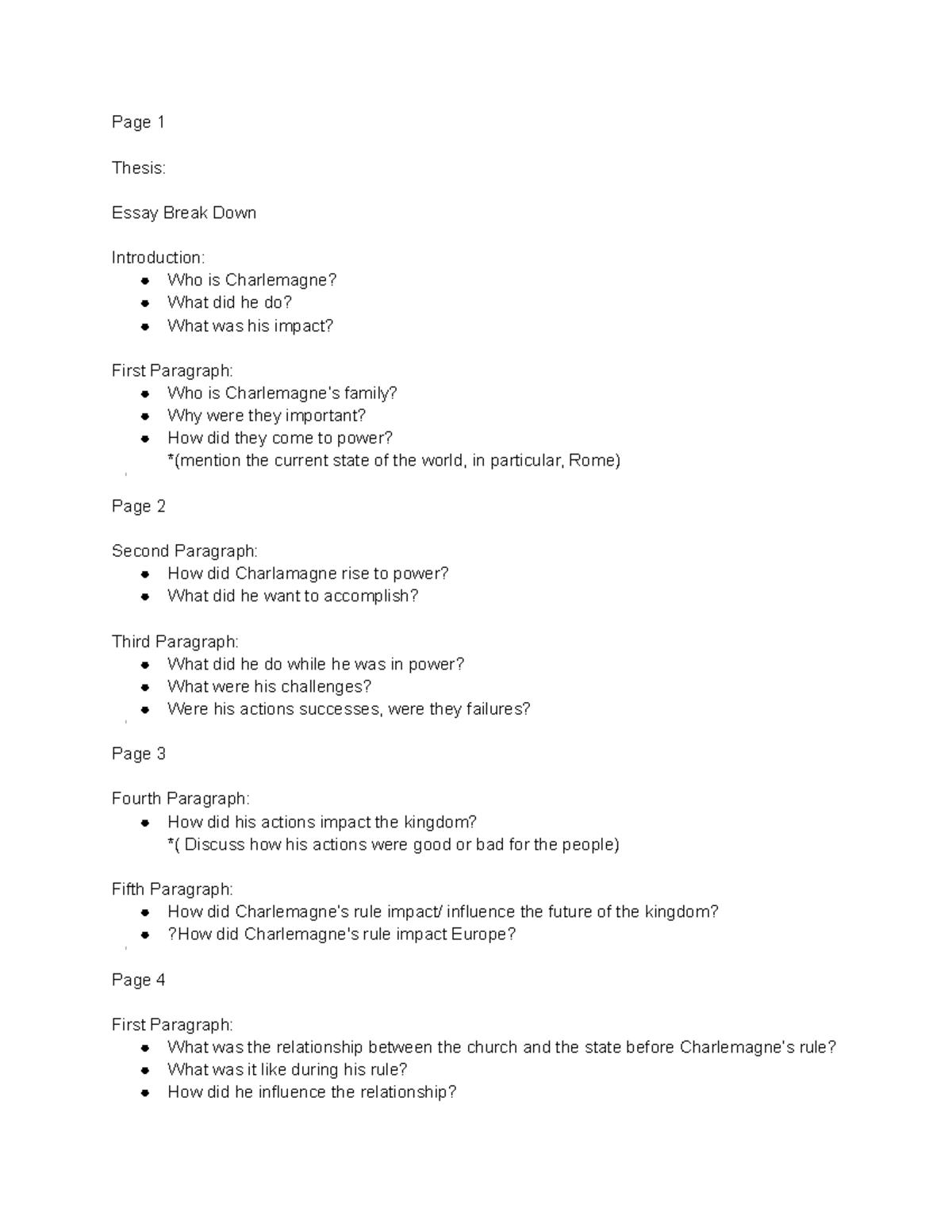 Course Assessment #1 Planning: the charlemagne empire - Page 1 Thesis ...