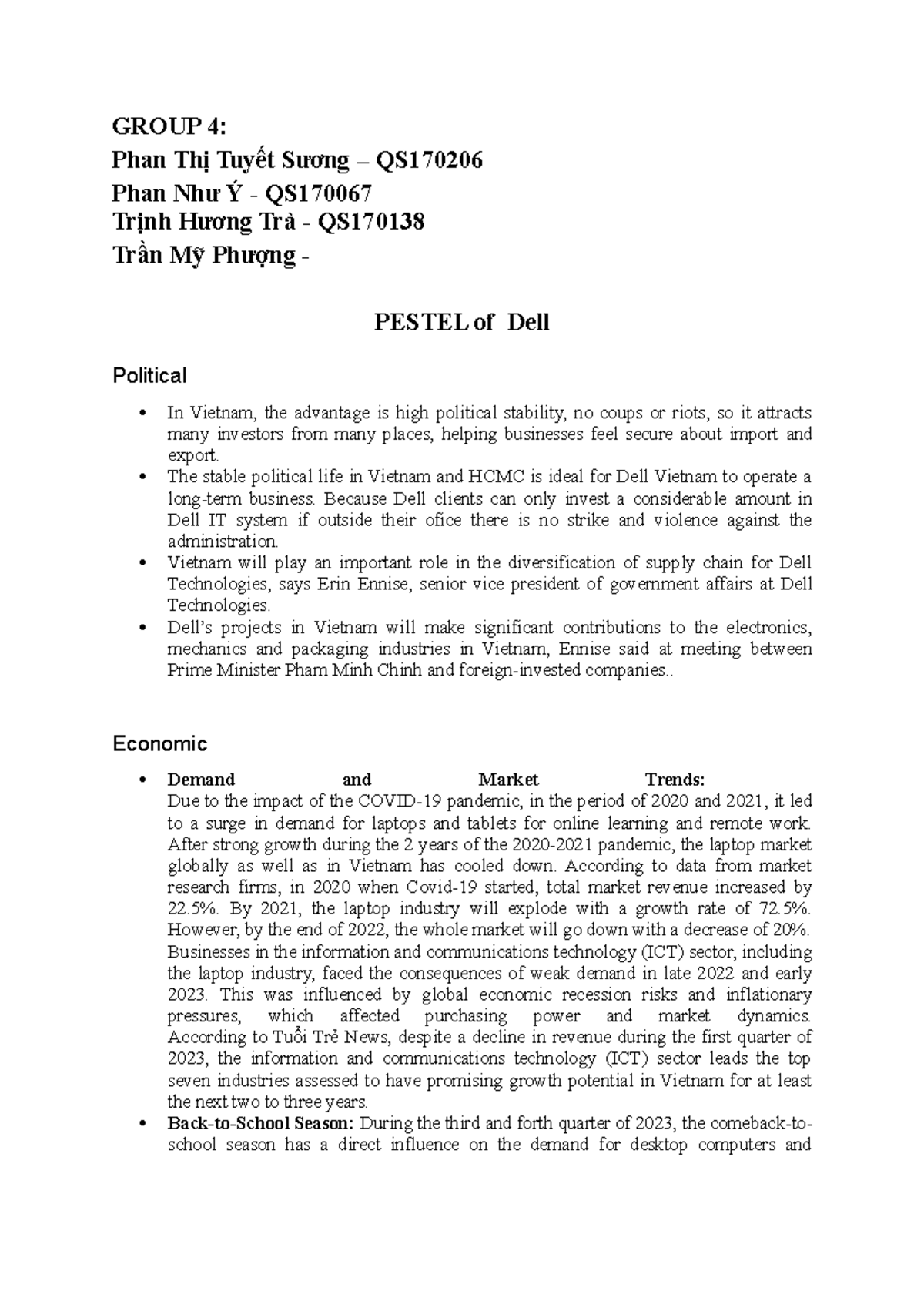 IBS301 IB17B02 Group 4 Module 1 Environmental Analysis GROUP 4 Phan ibs301-ib17b02-group-4-module-1-environmental-analysis-group-4-phan