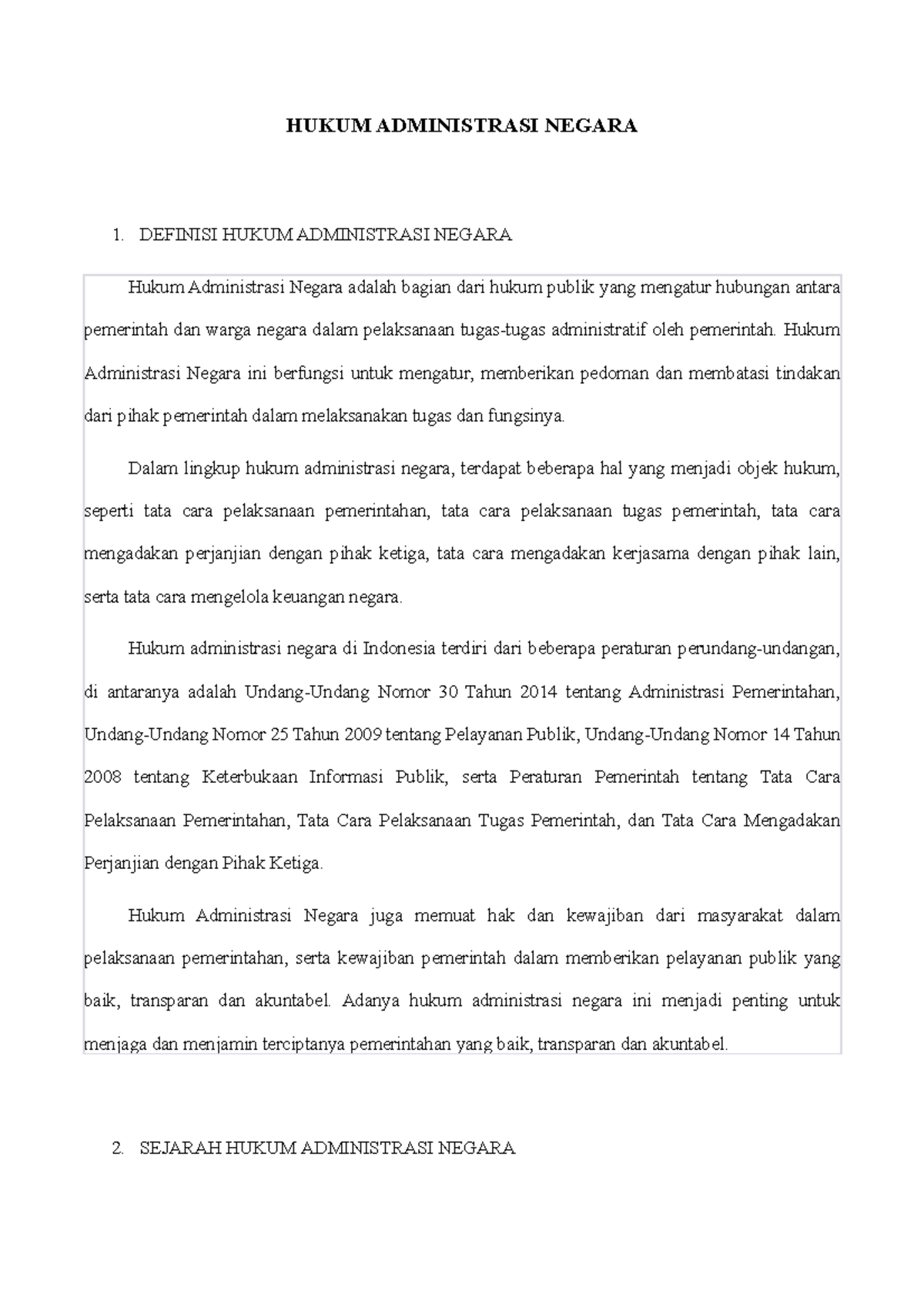 Hukum Administrasi Negara - HUKUM ADMINISTRASI NEGARA 1. DEFINISI HUKUM ...