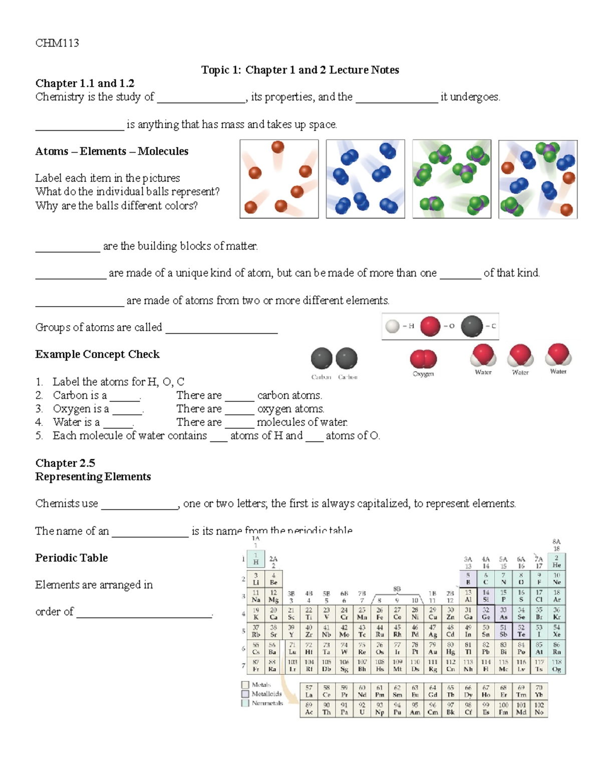 CHM113 T1 Ch1and2 Lecture Notes - CHM Topic 1: Chapter 1 And 2 Lecture ...