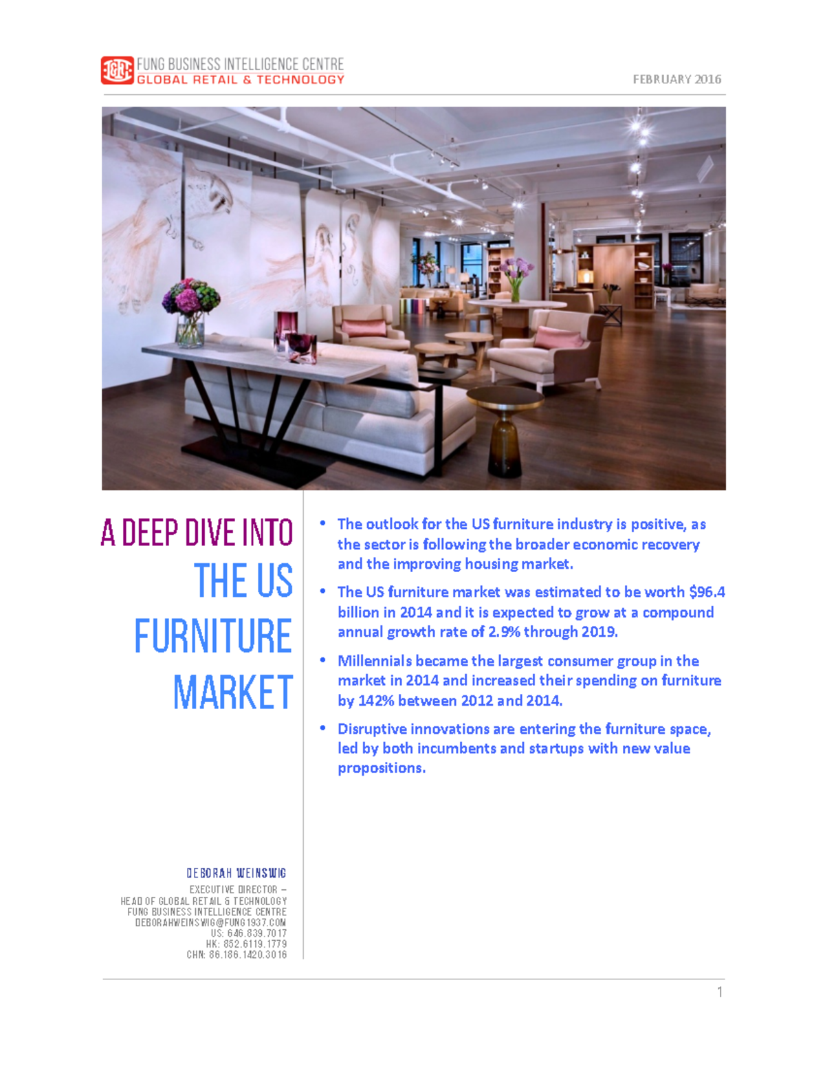 US Furniture Market Report by FBIC Global Retail Tech Feb 9 2016 1