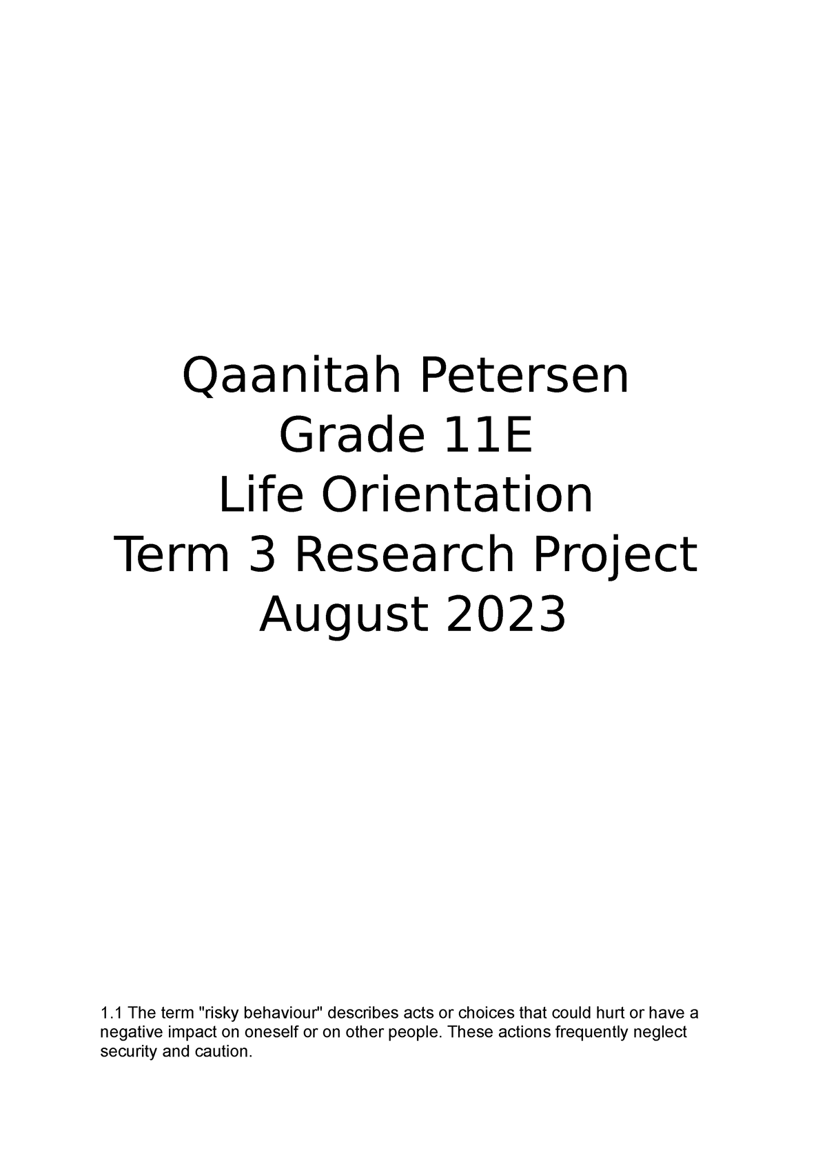 life orientation grade 11 research project 2023 memorandum