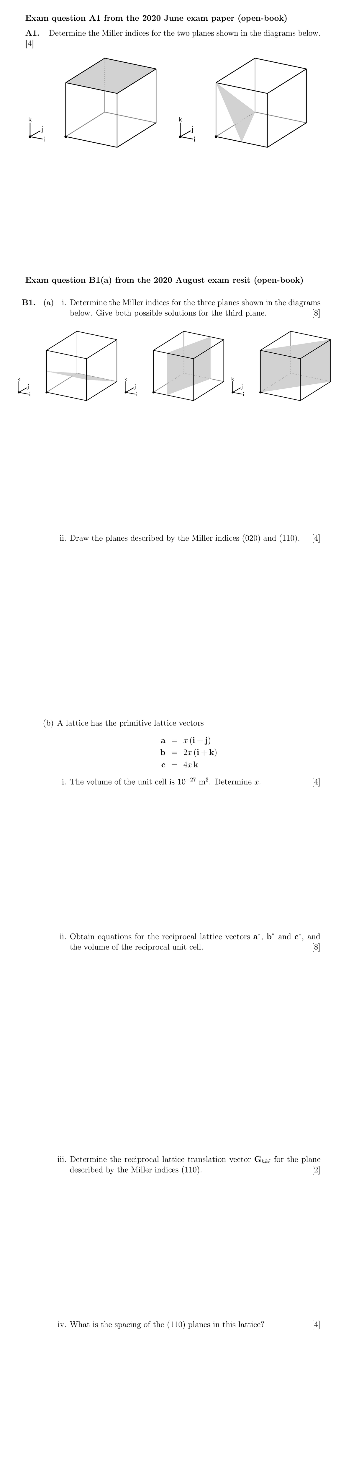 Tutorial Questions Week 4 - Statistical Mechanics and Solid State 