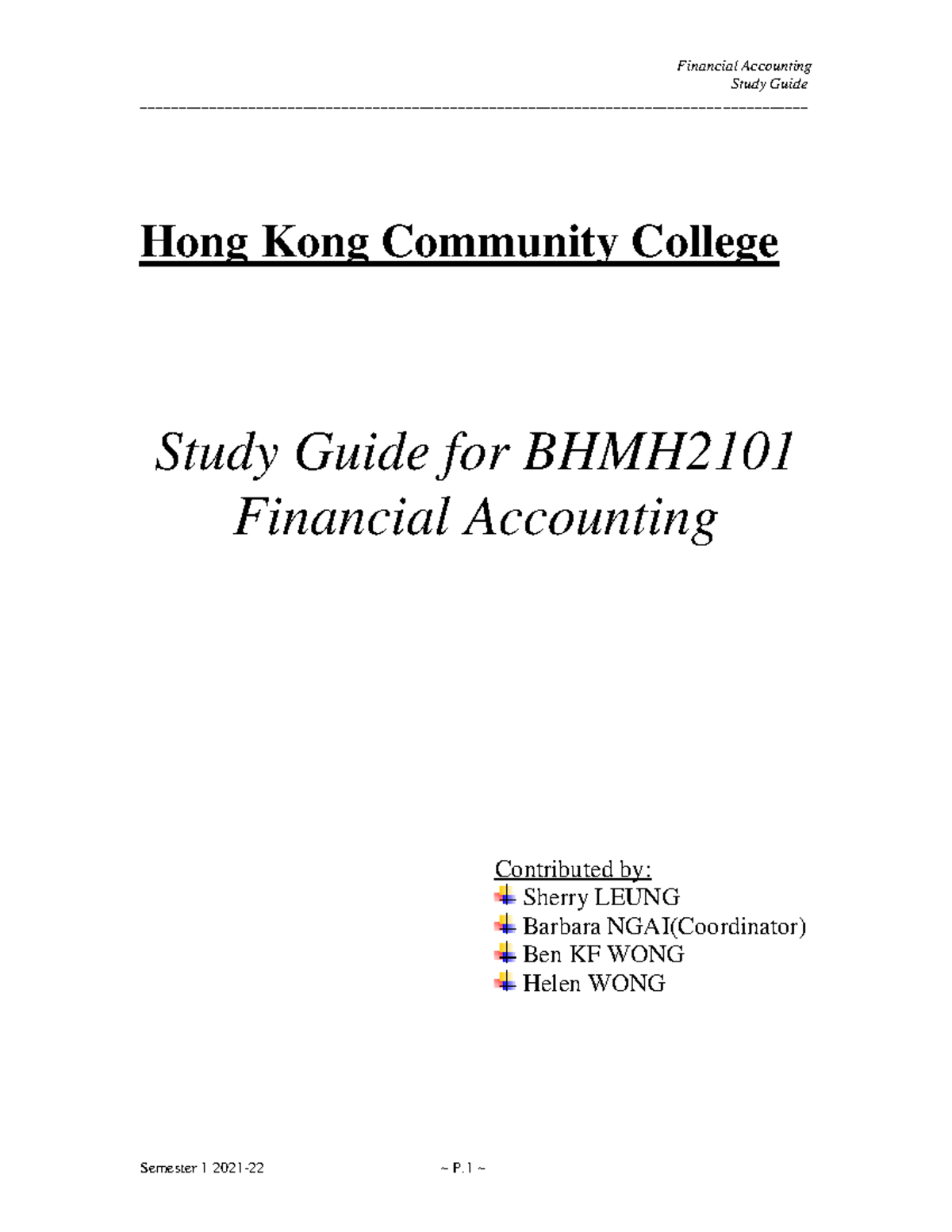BHMH2101 Study Guide 2122S1 - Study Guide Hong Kong Community College ...