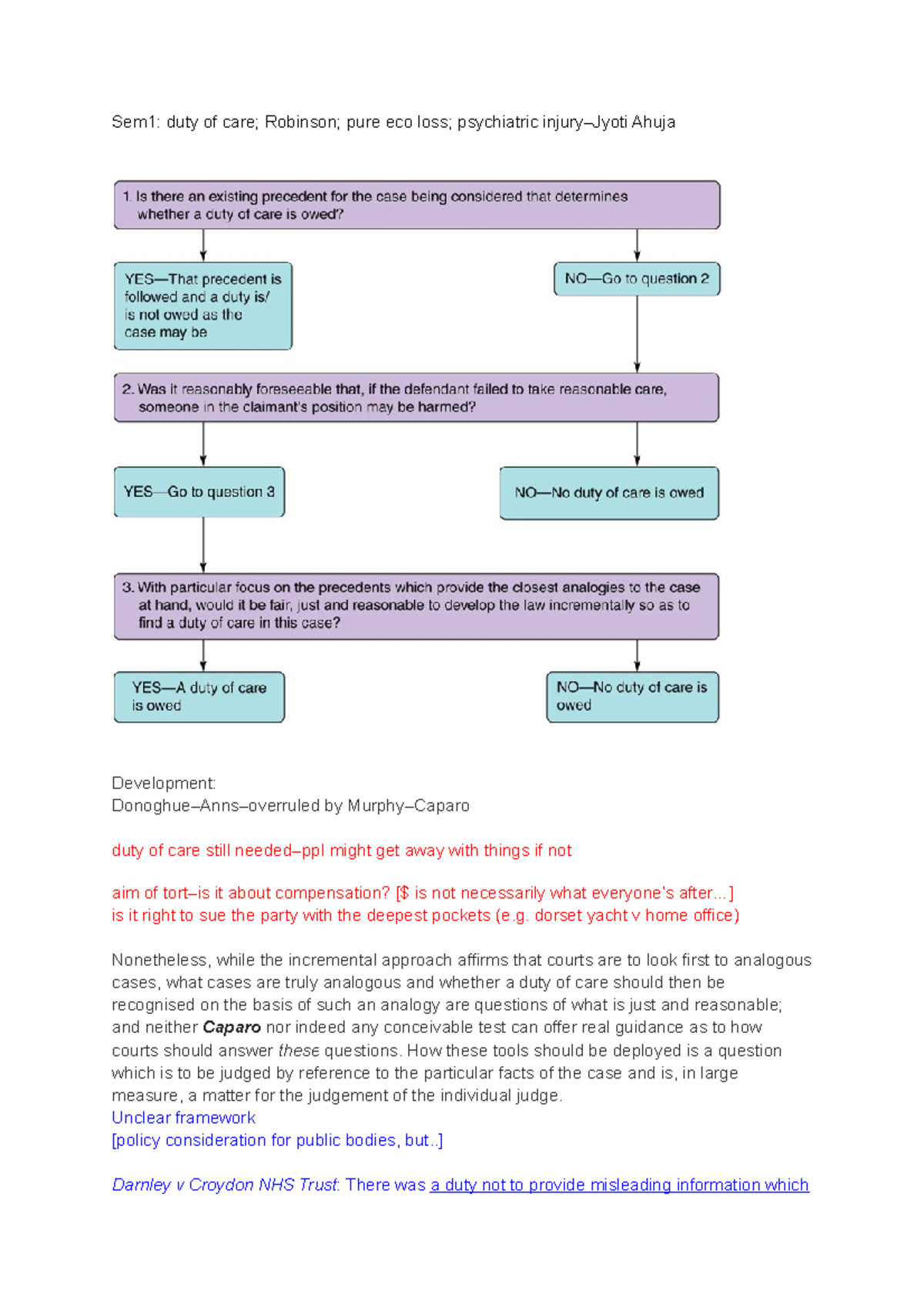 essay on duty of care