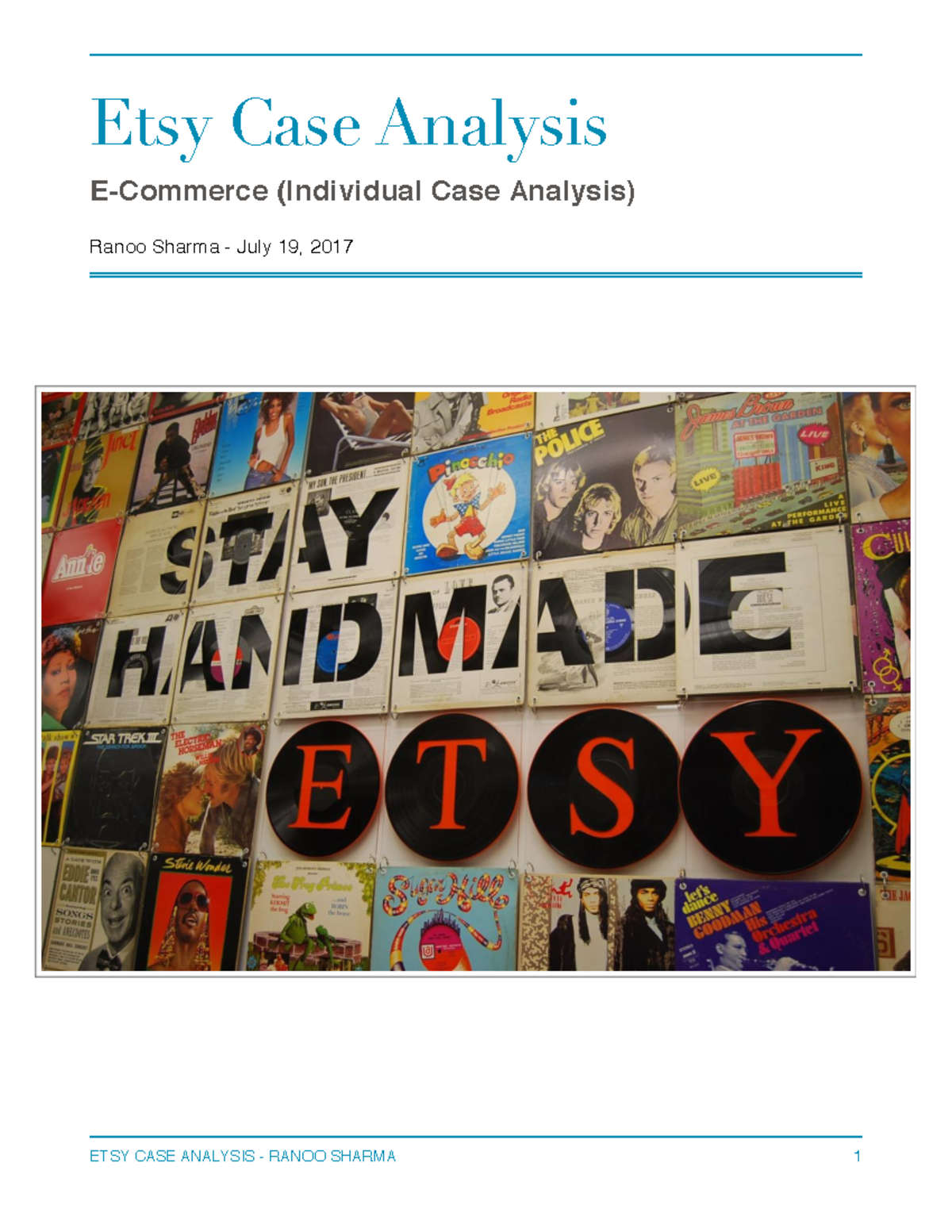 Etsy Case Analysis Etsy Case Analysis (Individual Case
