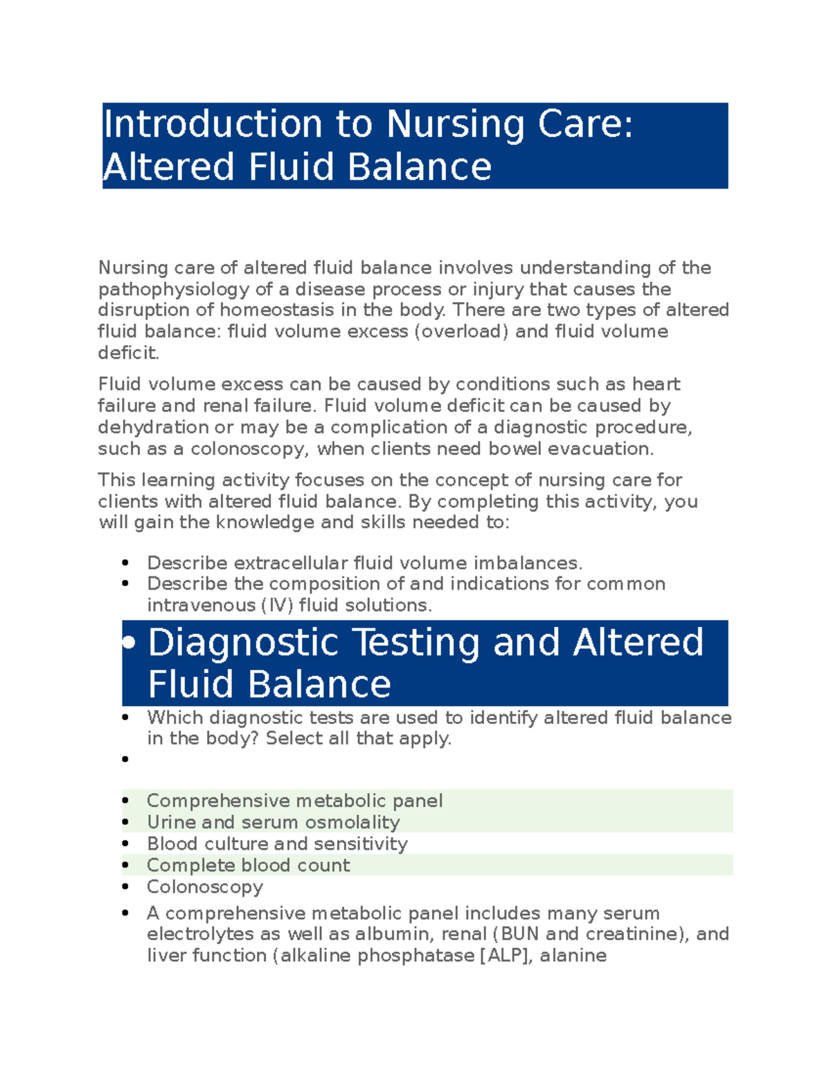 Introduction to Nursing Care - Introduction to Nursing Care: Altered ...