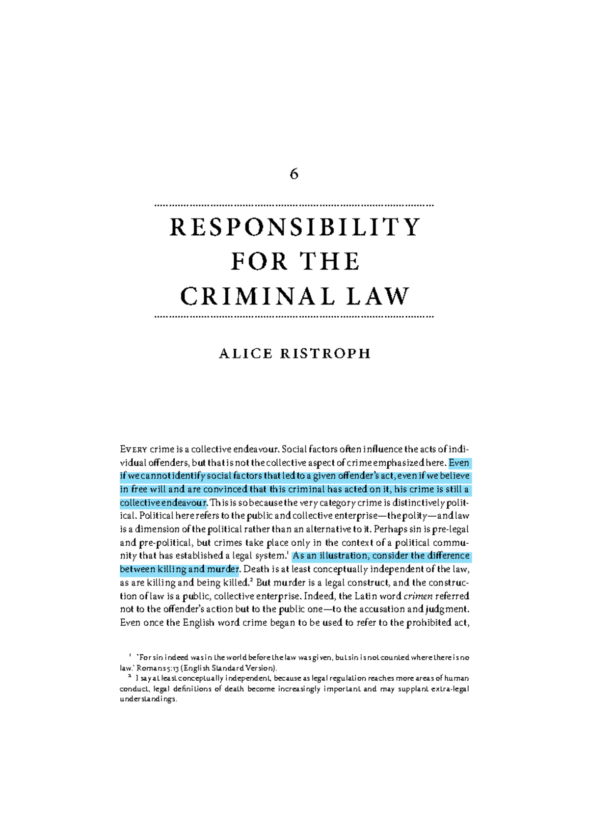 Ristroph, Responsibility in Criminal Law - ! R E S P O N S I B I L I T ...