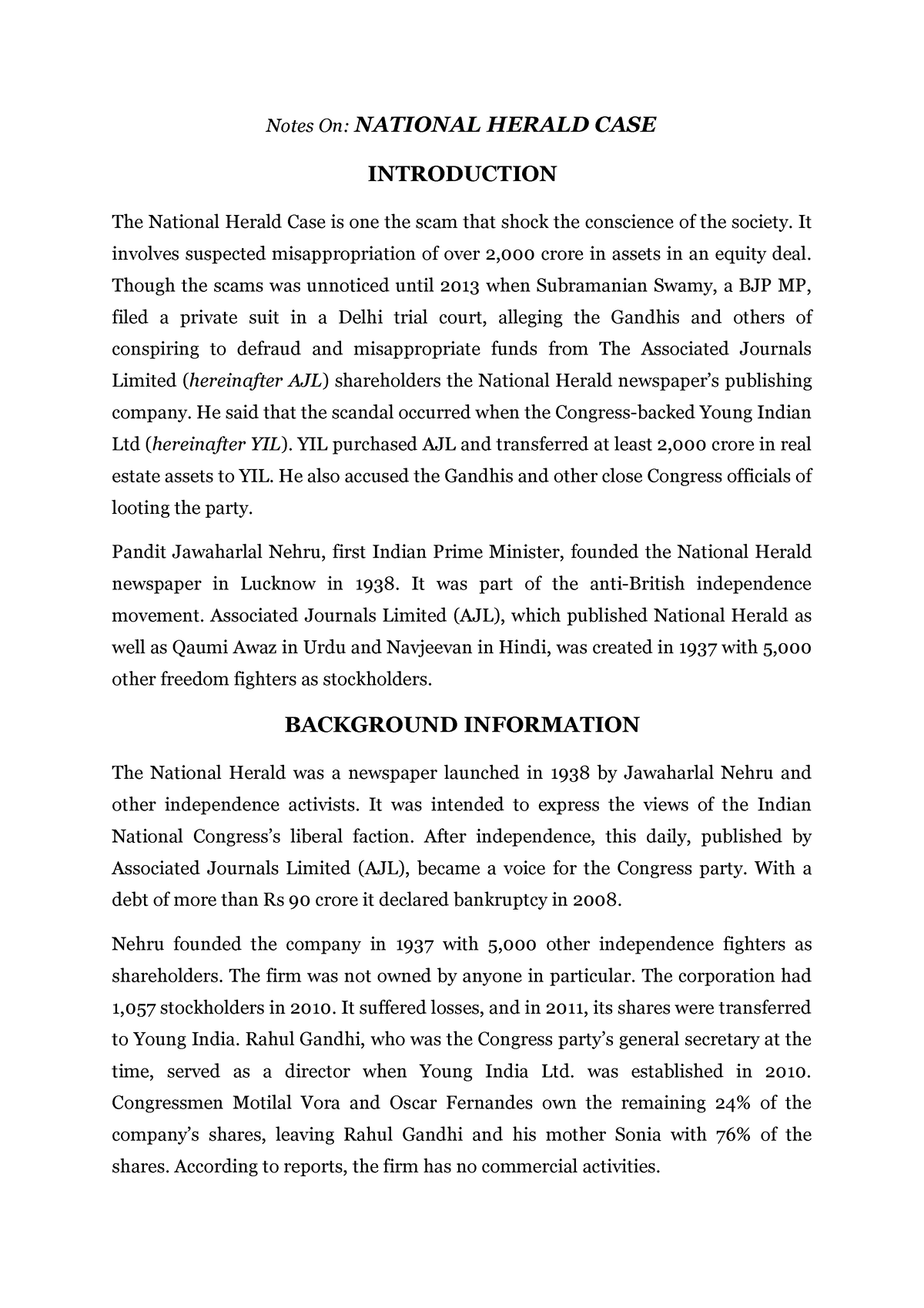 national herald case study