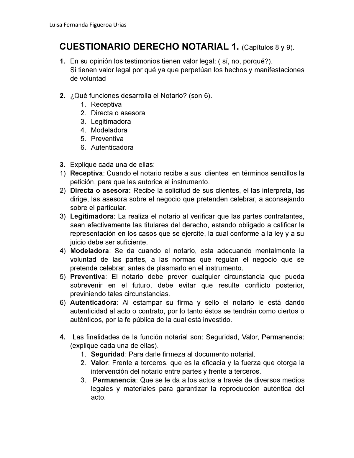 Cuestionario Derecho Notarial Cuestionario Derecho Notarial 1 Capítulos 8 Y 9 1 En Su 2073