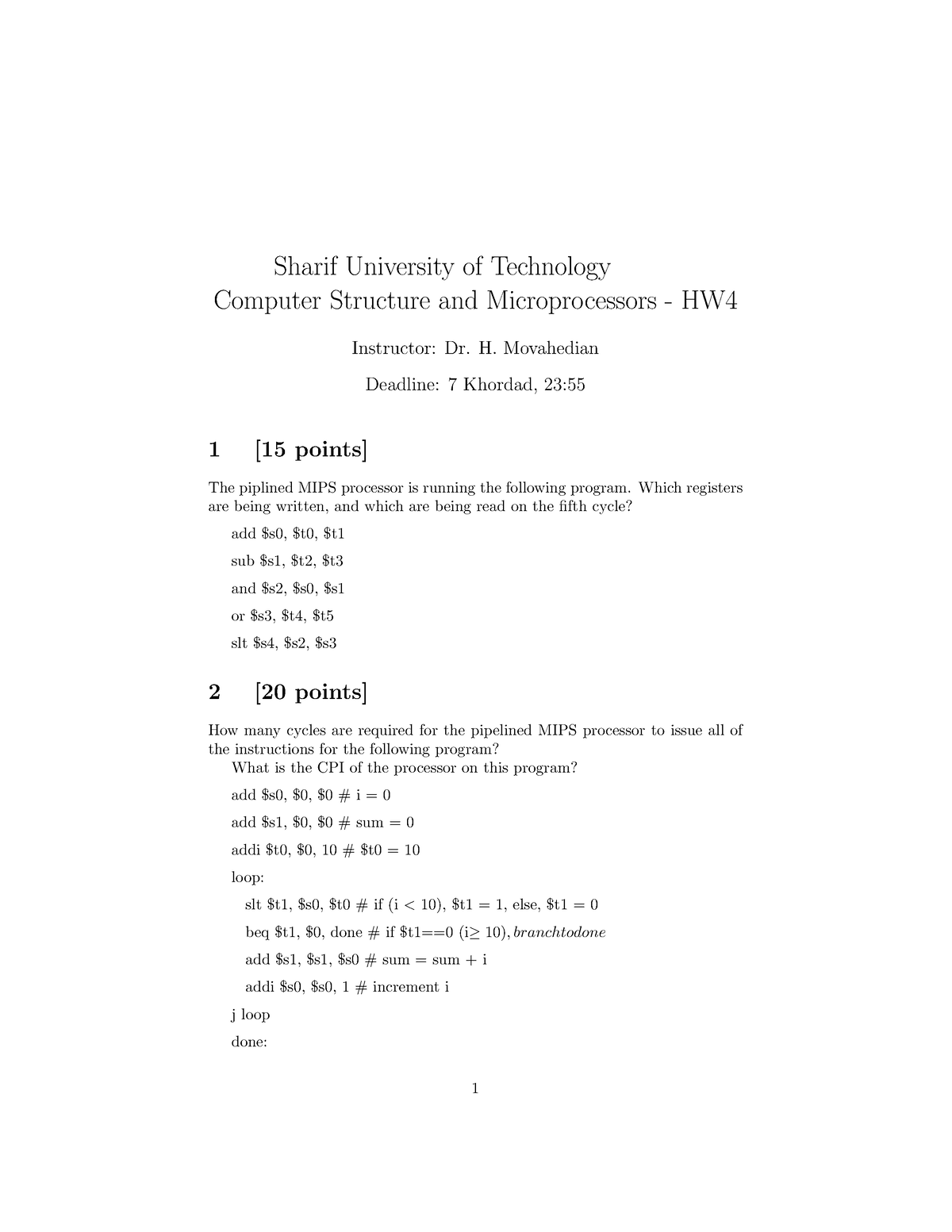 Computer Design-HW4 - shshhghgfh tshh s tsgh s hghs sgh s shs thtr 