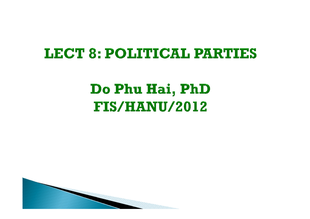 1st presentation.Party theory - Political parties Theory of political ...