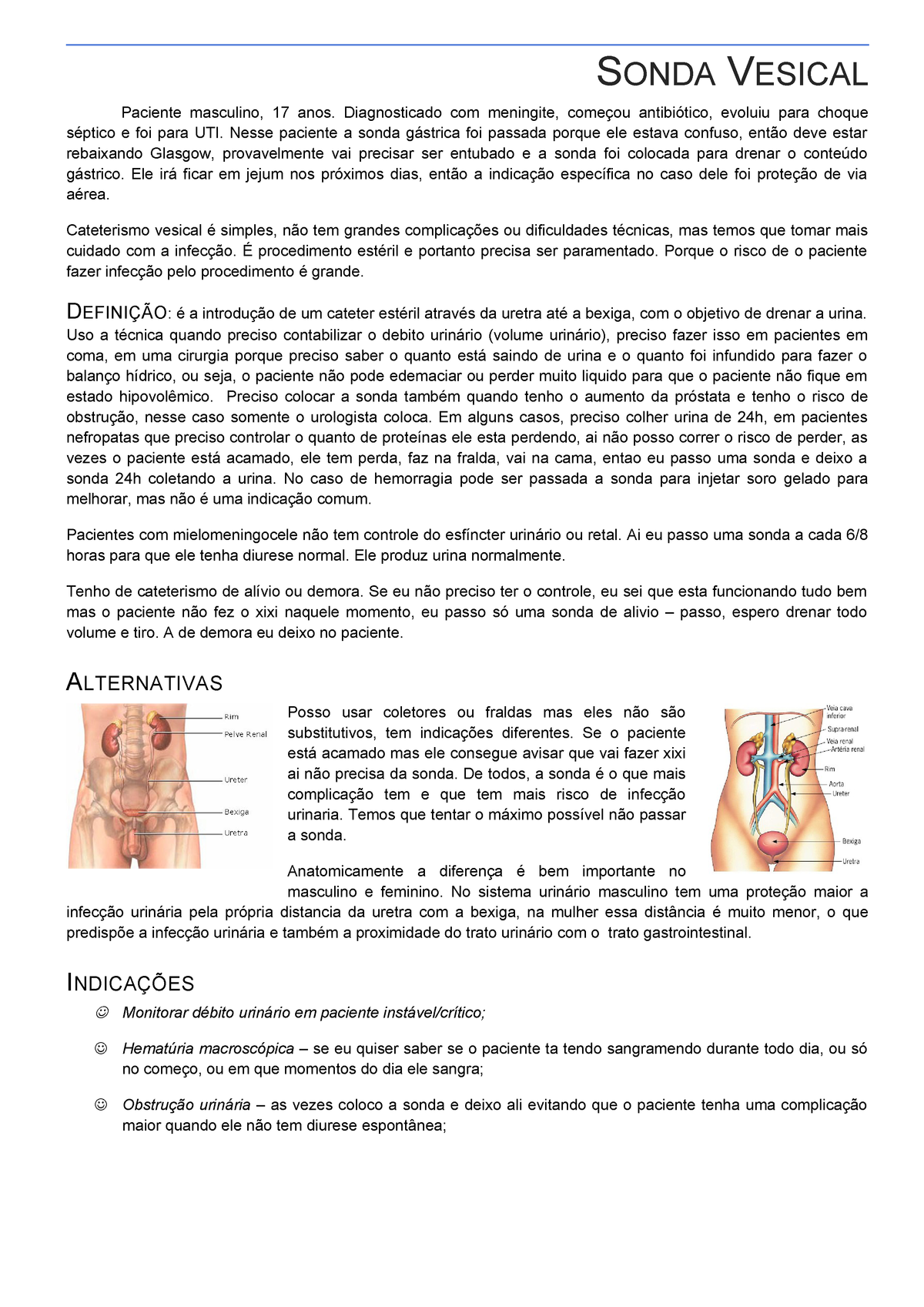 1bi Habilidades Clinicas Aula 3 Sonda Vesical Sonda Vesical Paciente Studocu