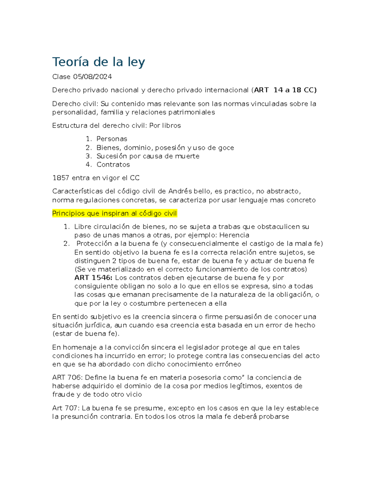Teoría de la ley - ayudita - Teoría de la ley Clase 05/08/ Derecho ...