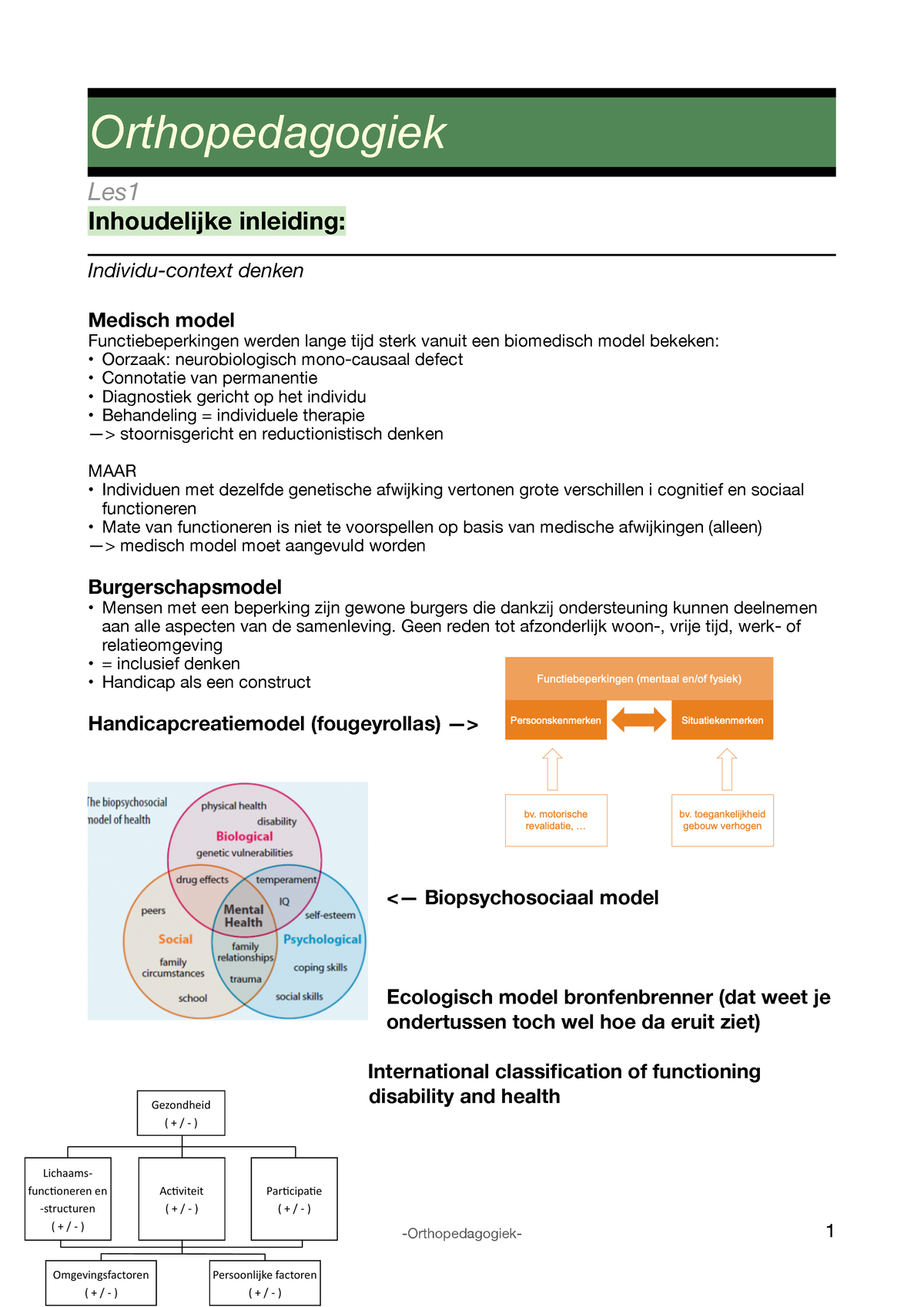 Pdf Ppt + Notities Ortho - Orthopedagogiek Les Inhoudelijke Inleiding ...