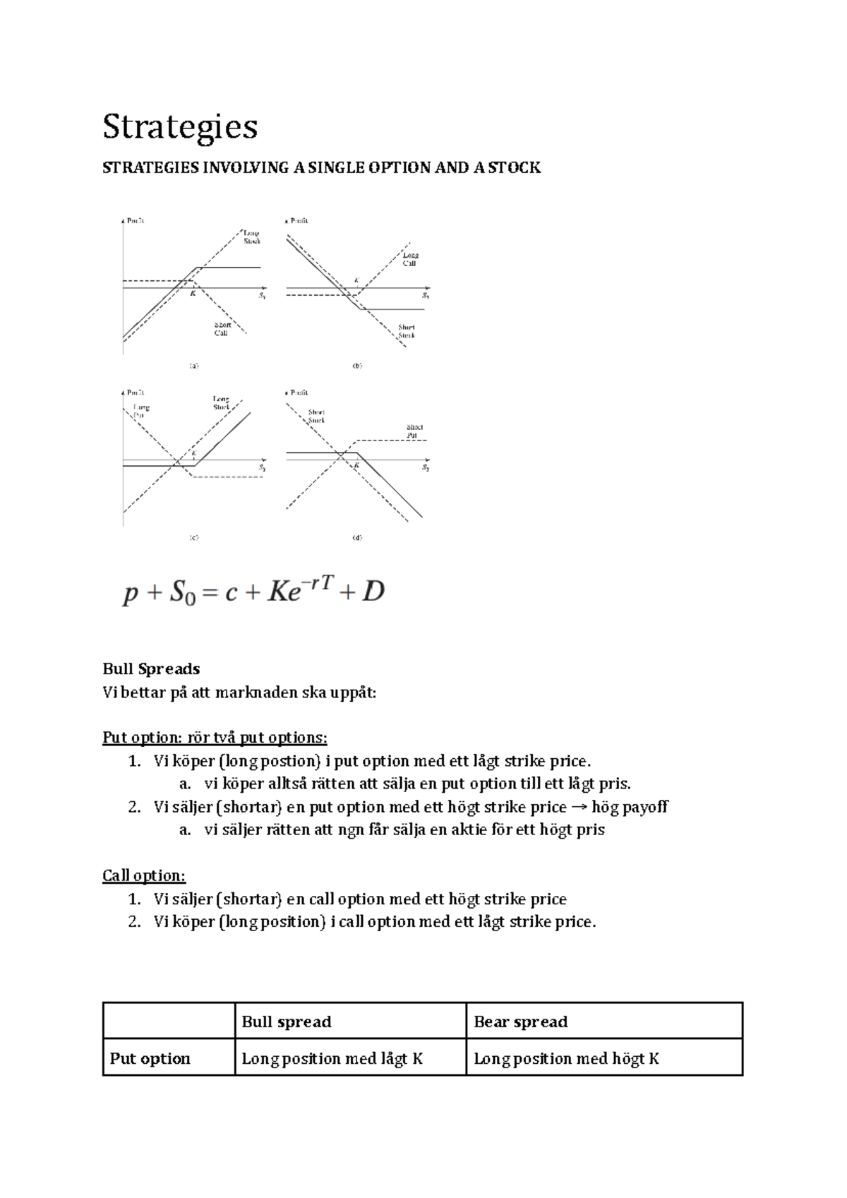 Strategies - Google Dokument - Strategies STRATEGIES INVOLVING A SINGLE ...