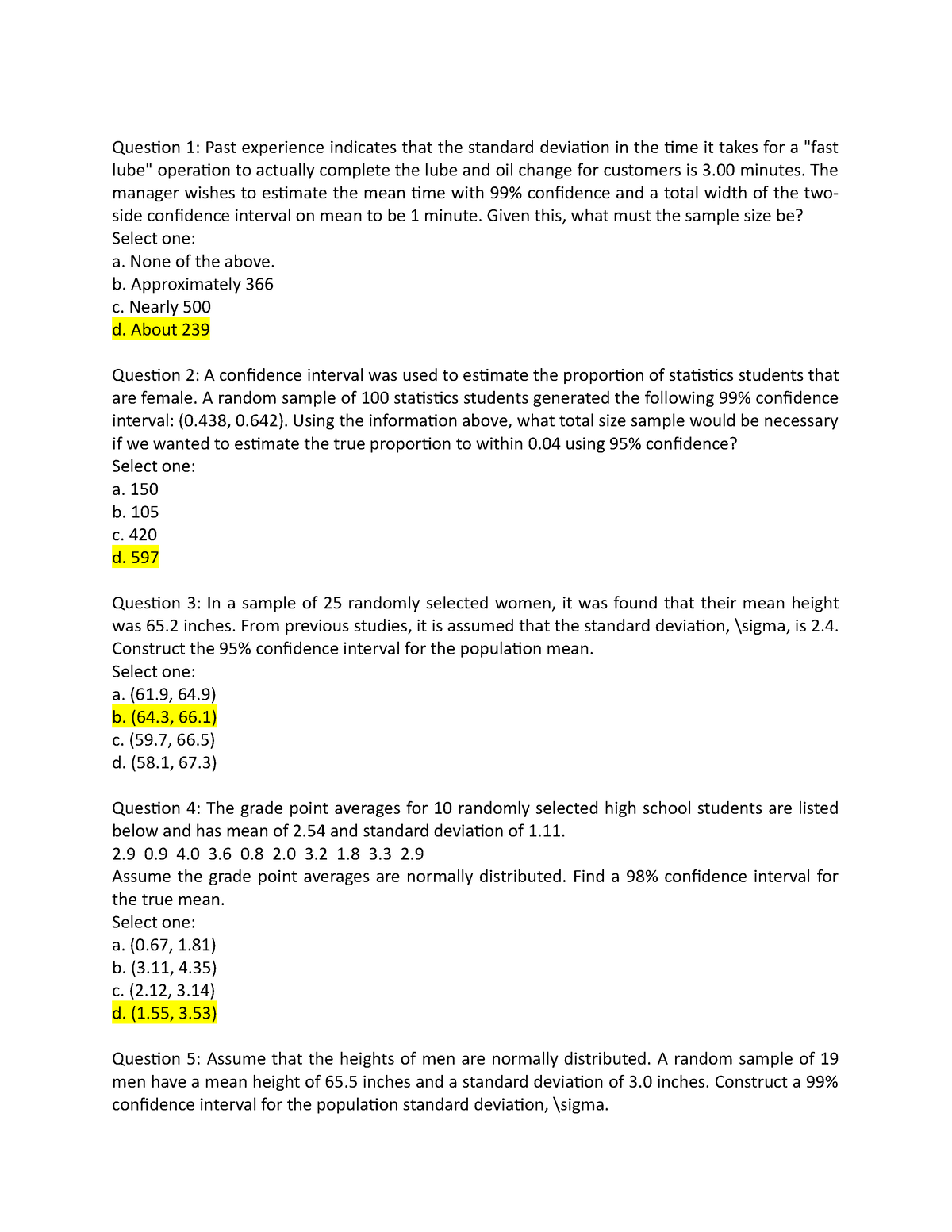 MAS291 Test3 - Bài Tập Xác Suất Thống Kê - Question 1: Past Experience ...