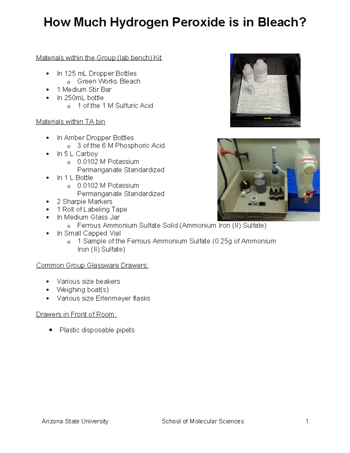 Redox Titration for Students Summer 2023 How Much Hydrogen Peroxide