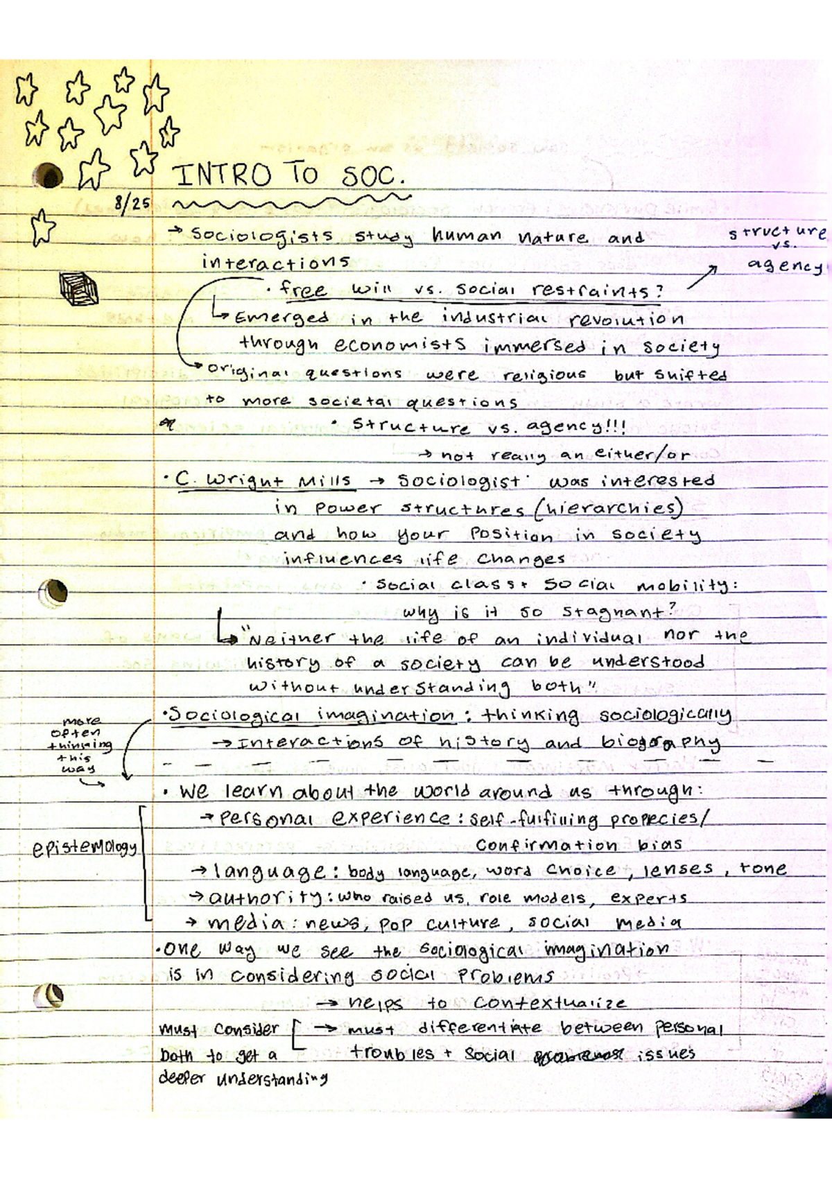 Intro Sociology Notes 1 - SOC 1000 - Studocu