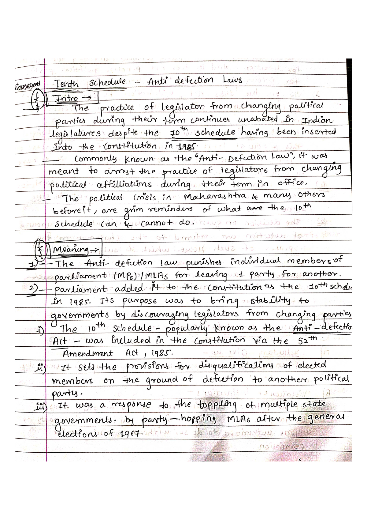 Anti detection laws-tenth schedule - BA-llb - Studocu