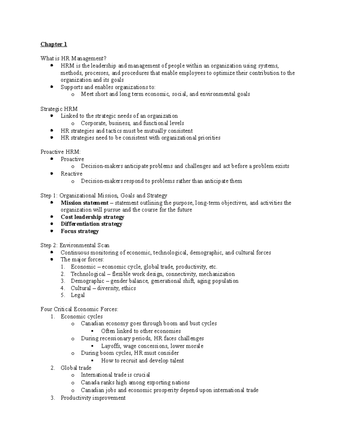 Chapter 1 - Strategic Human Resource Management - Chapter 1 What is HR ...