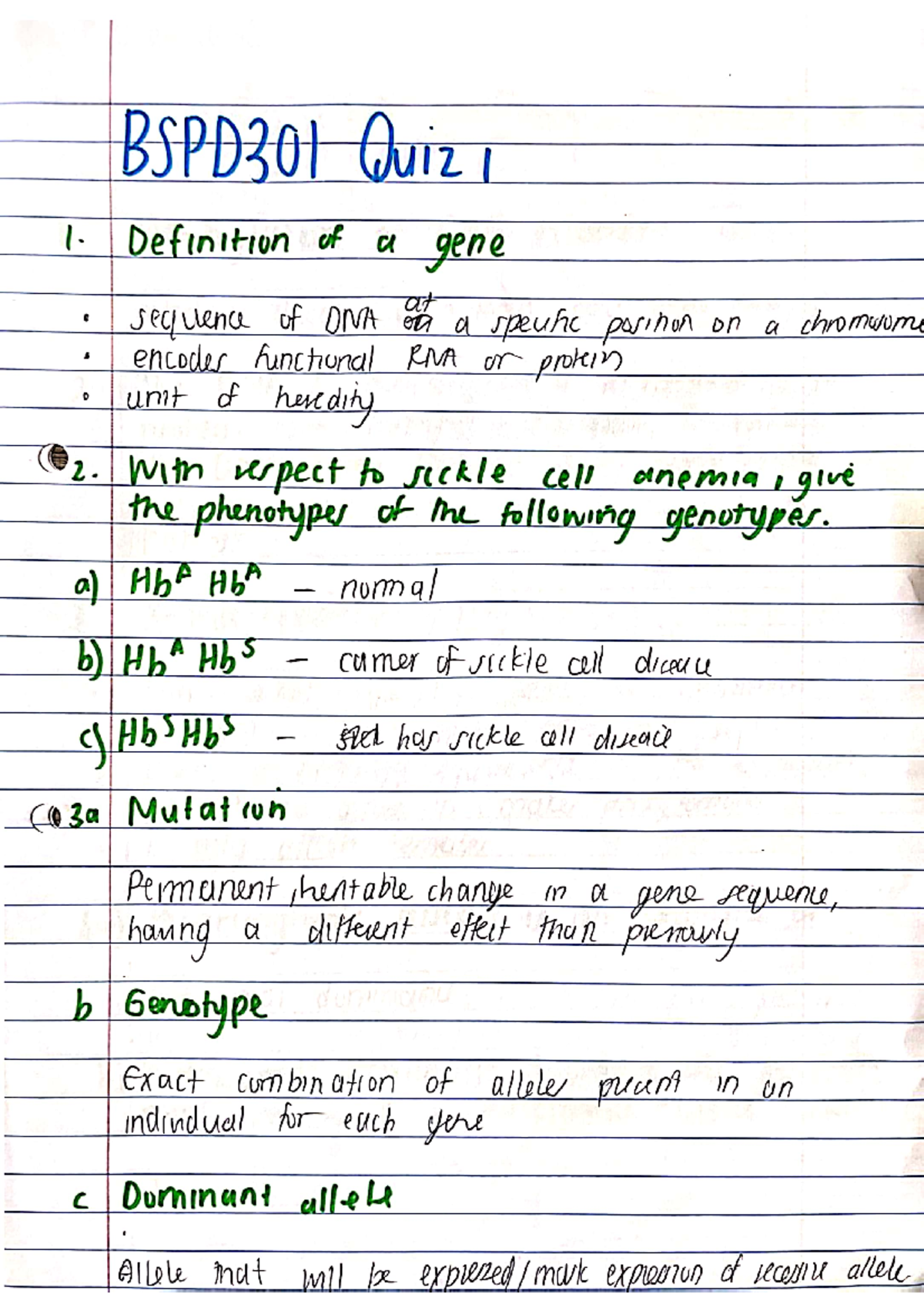 BSPD301 TERM 1 QUIZ 1 - BSPD301 - Studocu
