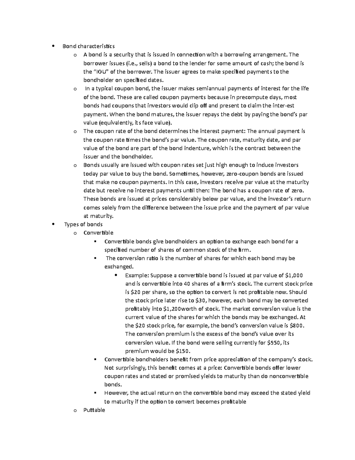 Ch. 14 bonds and yields - Weakley - Bond characteristics o A bond is a ...