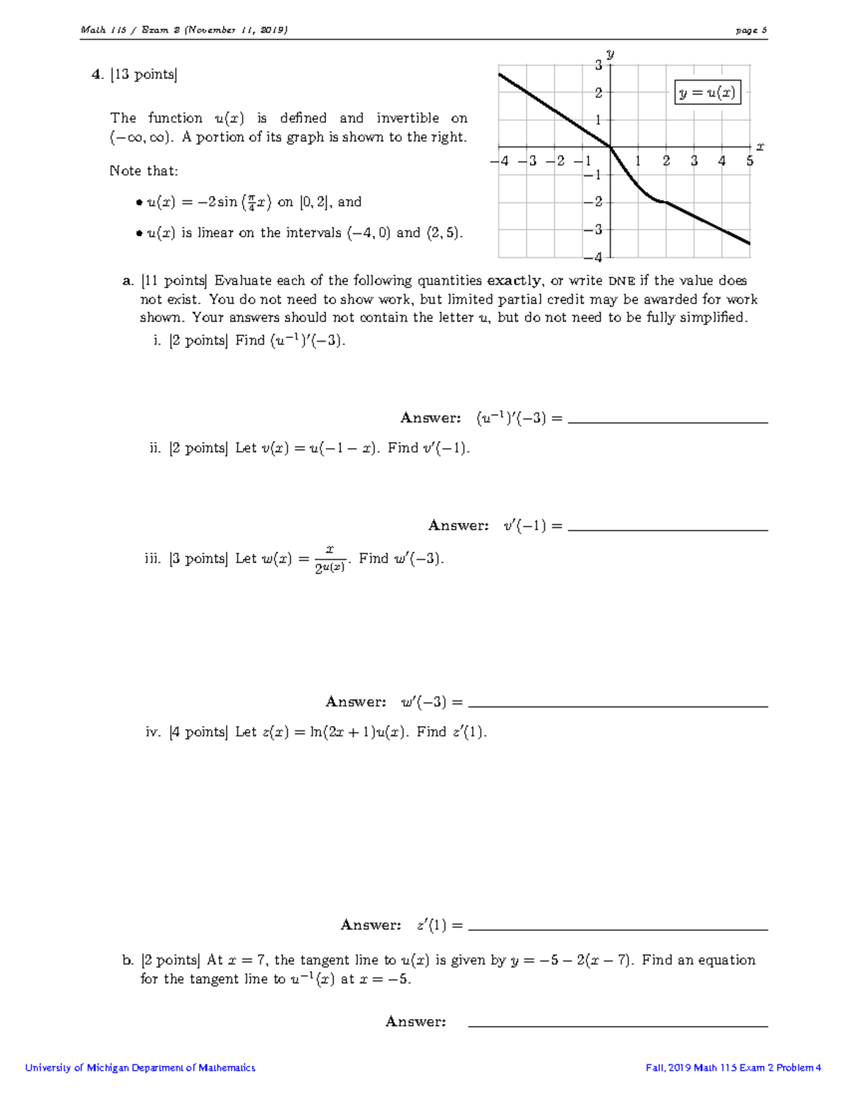 P4 - Practice Question for Midterm - Math 115 / Exam 2 (November 11 ...