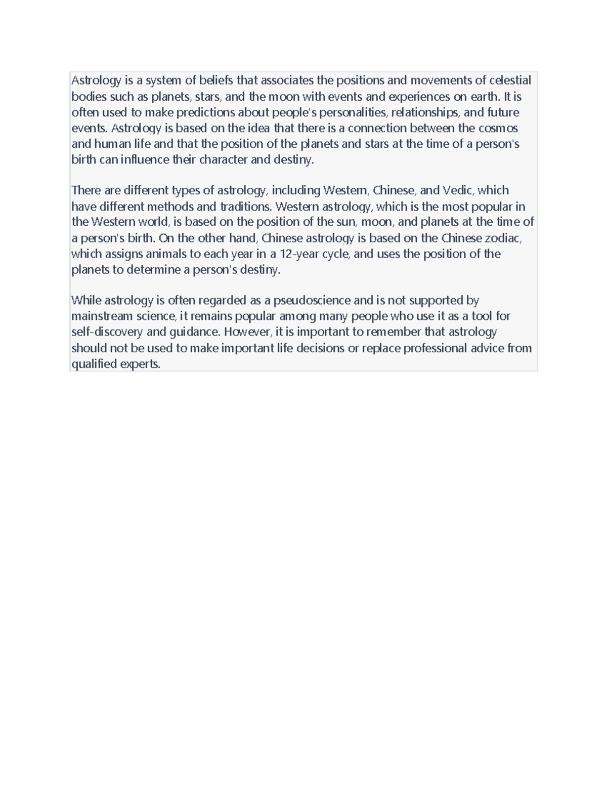 Astrology - It is often used to make predictions about people's ...