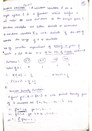 Probability 1 - Lecture notes 1 - Probability and stochastic process ...