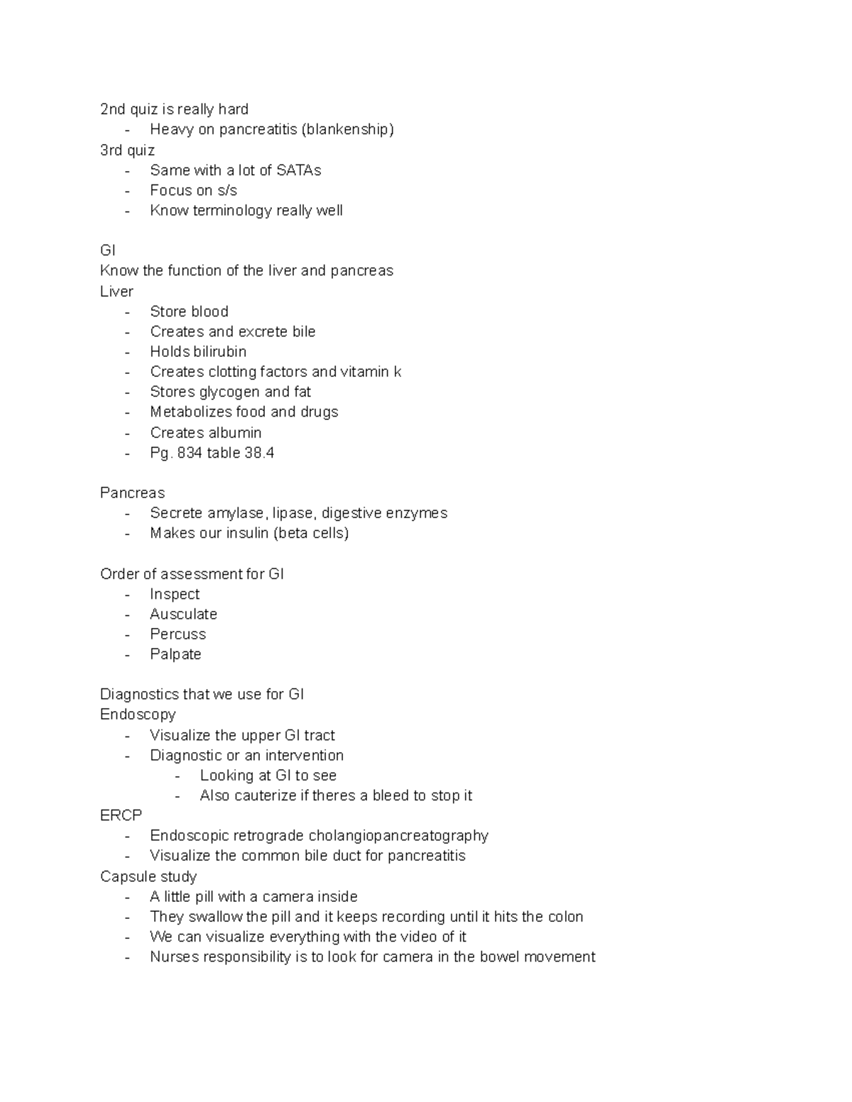 FILE 3005 - exit file - 2nd quiz is really hard - Heavy on pancreatitis ...