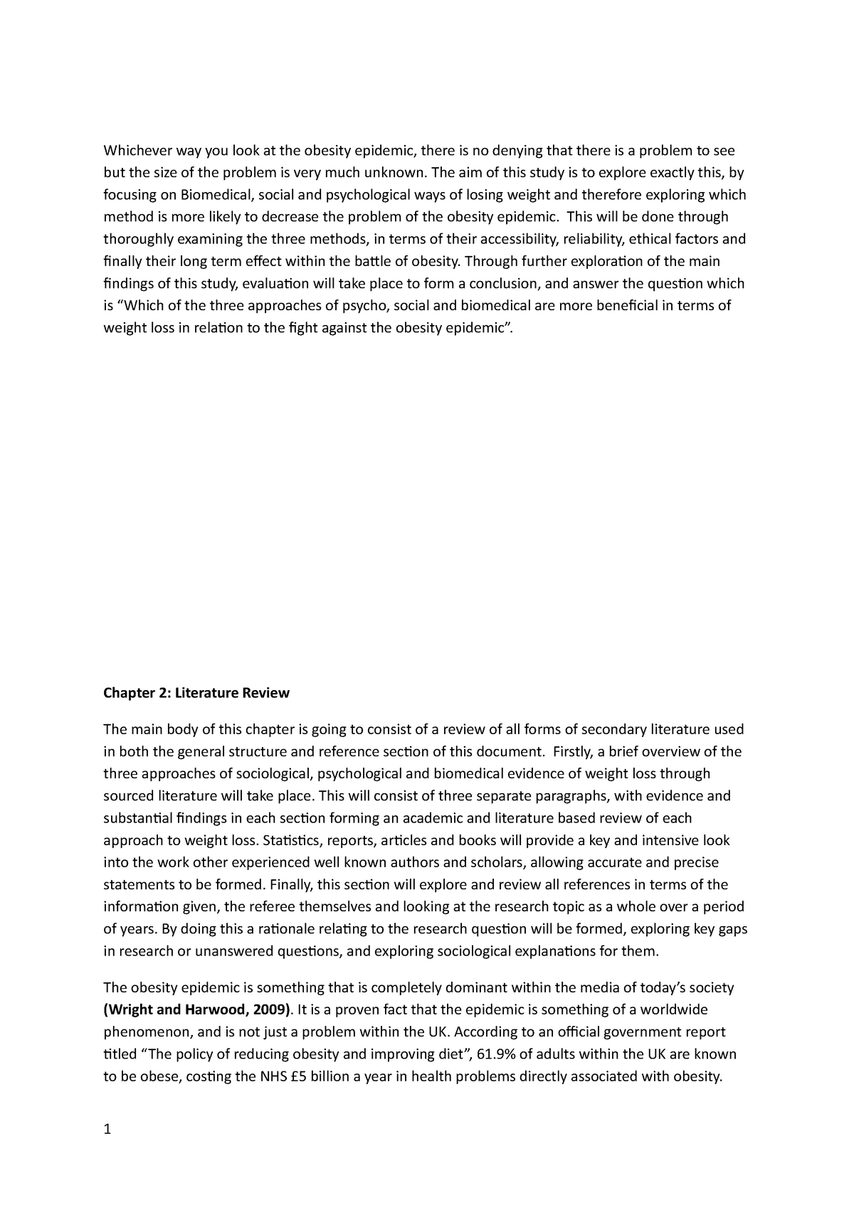 obesity related dissertation