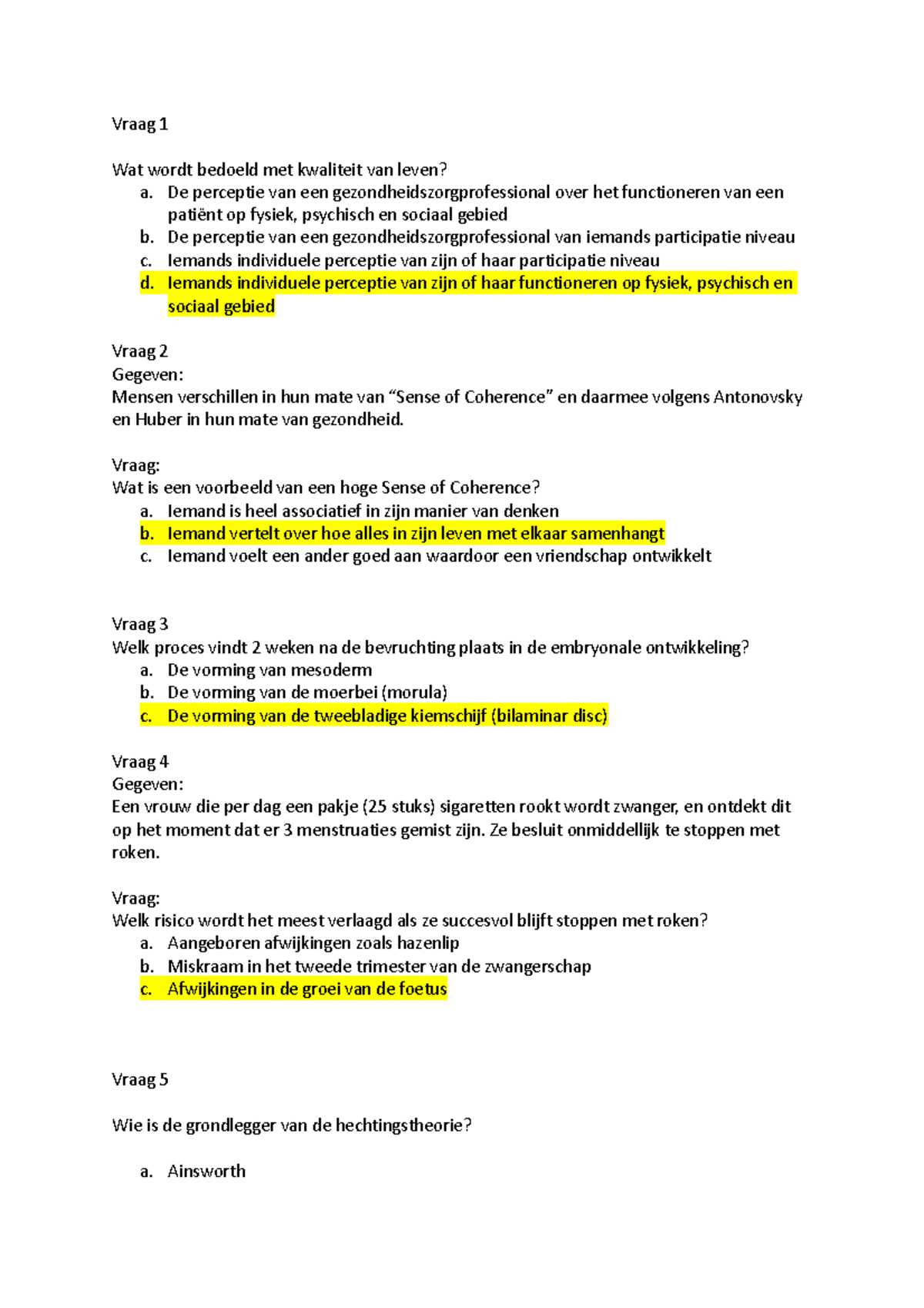 Oefentoets + Antwoorden - Vraag 1 Wat Wordt Bedoeld Met Kwaliteit Van ...